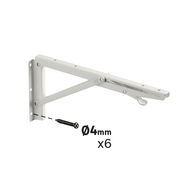 Suporte para prateleira abatível aço branco 30x14 cm 30 kg Faldi - 4