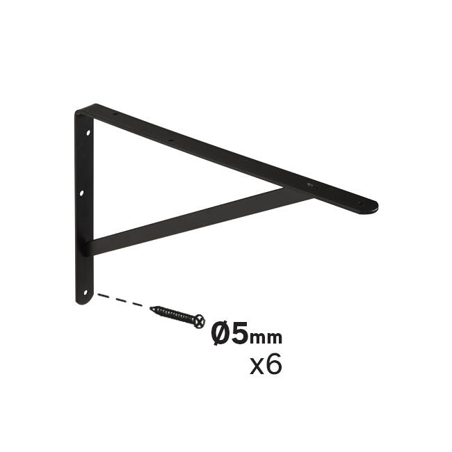 Equerre Dolmen acier peint noir, H.26.8 x P.40 cm - 4