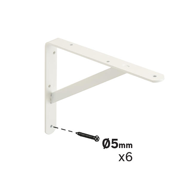 Suporte para prateleira reforçado aço branco 20,5x25 cm 35 kg Dolmen - 3