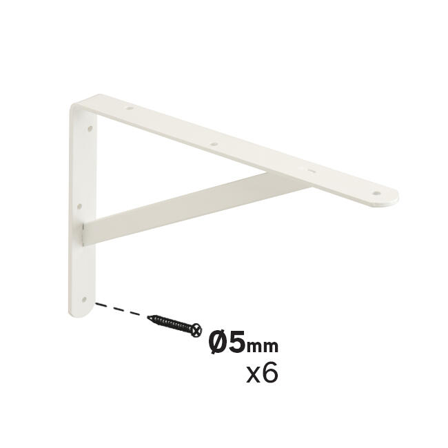 Suporte para prateleira reforçado aço branco 20x30 cm 45 kg Dolmen - 3