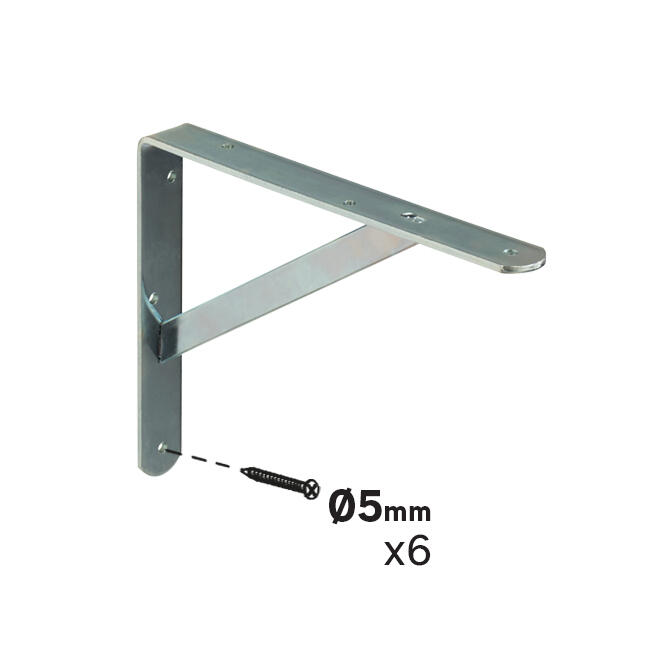 Suporte para prateleira reforçado aço cinza 20,5x25 cm 35 kg Dolmen - 4