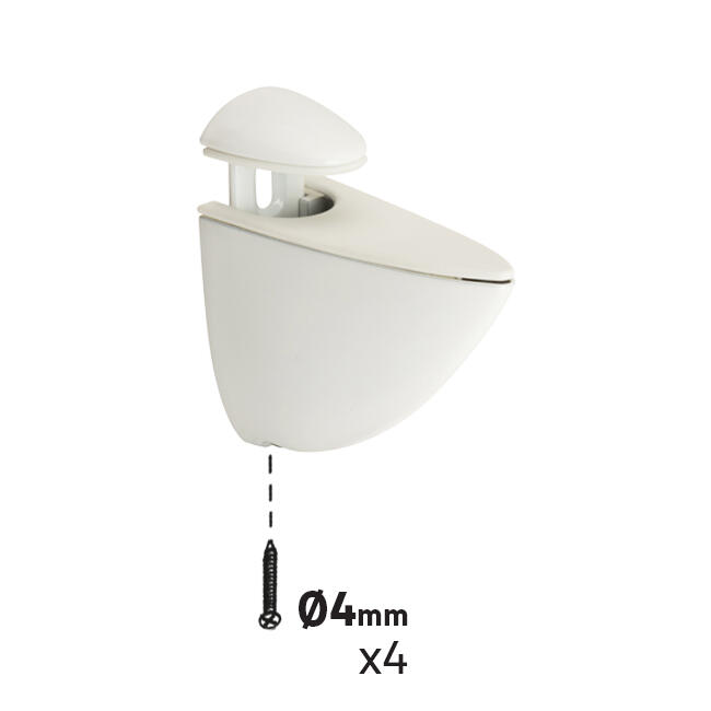 Lot de 2 clips pour tablette bois 3-22mm blanc - 3