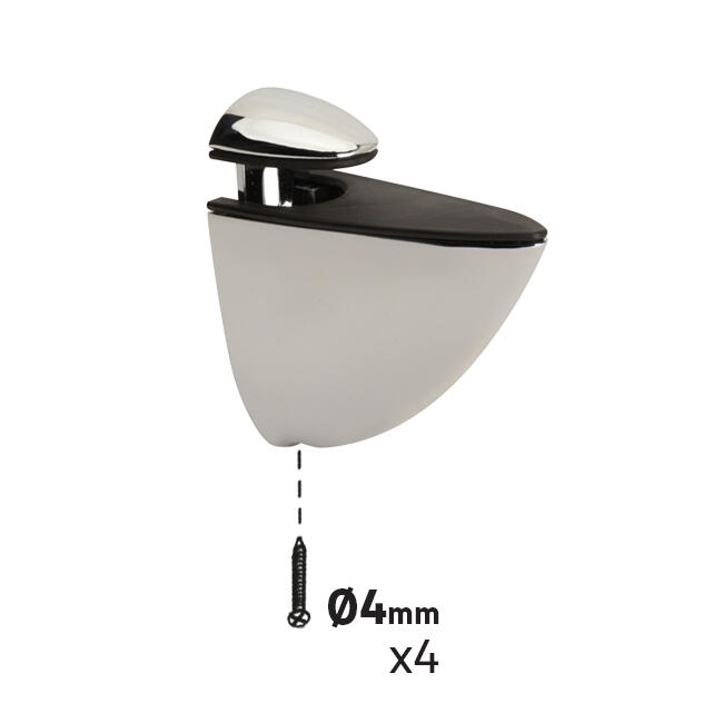 Lot de 2 clips chrome pour tablette bois 3-22mm - 2