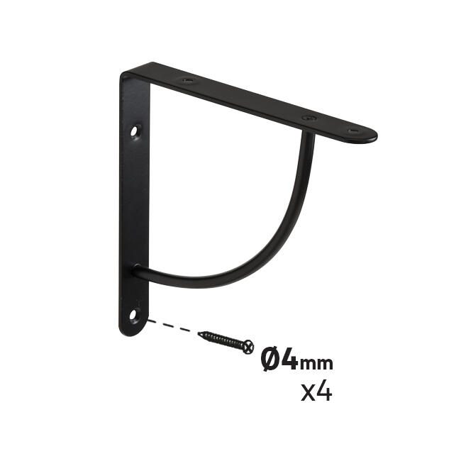 Equerre Bi bop acier peint noir, H.18 x P.18 cm - 5