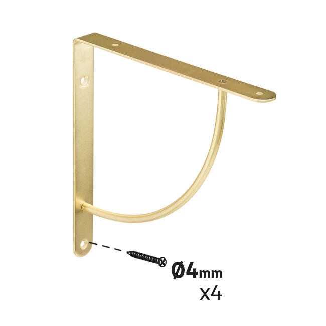 Equerre Bi bop acier laitonné doré, H.23 x P.23 cm - 4