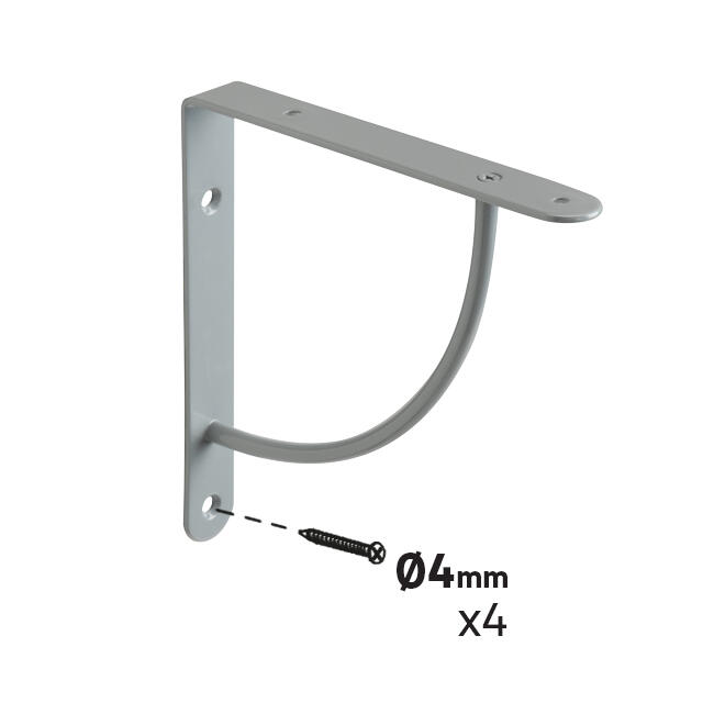 Suporte para prateleira aço cinza 18x18 cm 30 kg Bibop - 3