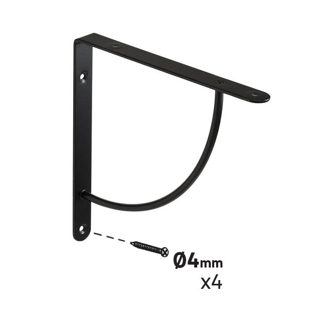 Reggimensola Bibop in acciaio verniciato nero, H 23 X P 23 cm portata 40 kg - 4