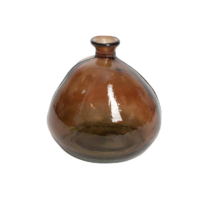 Grand Vase Design Joni - Verre Marron Ambre - Hauteur 70 Cm - Paris Prix