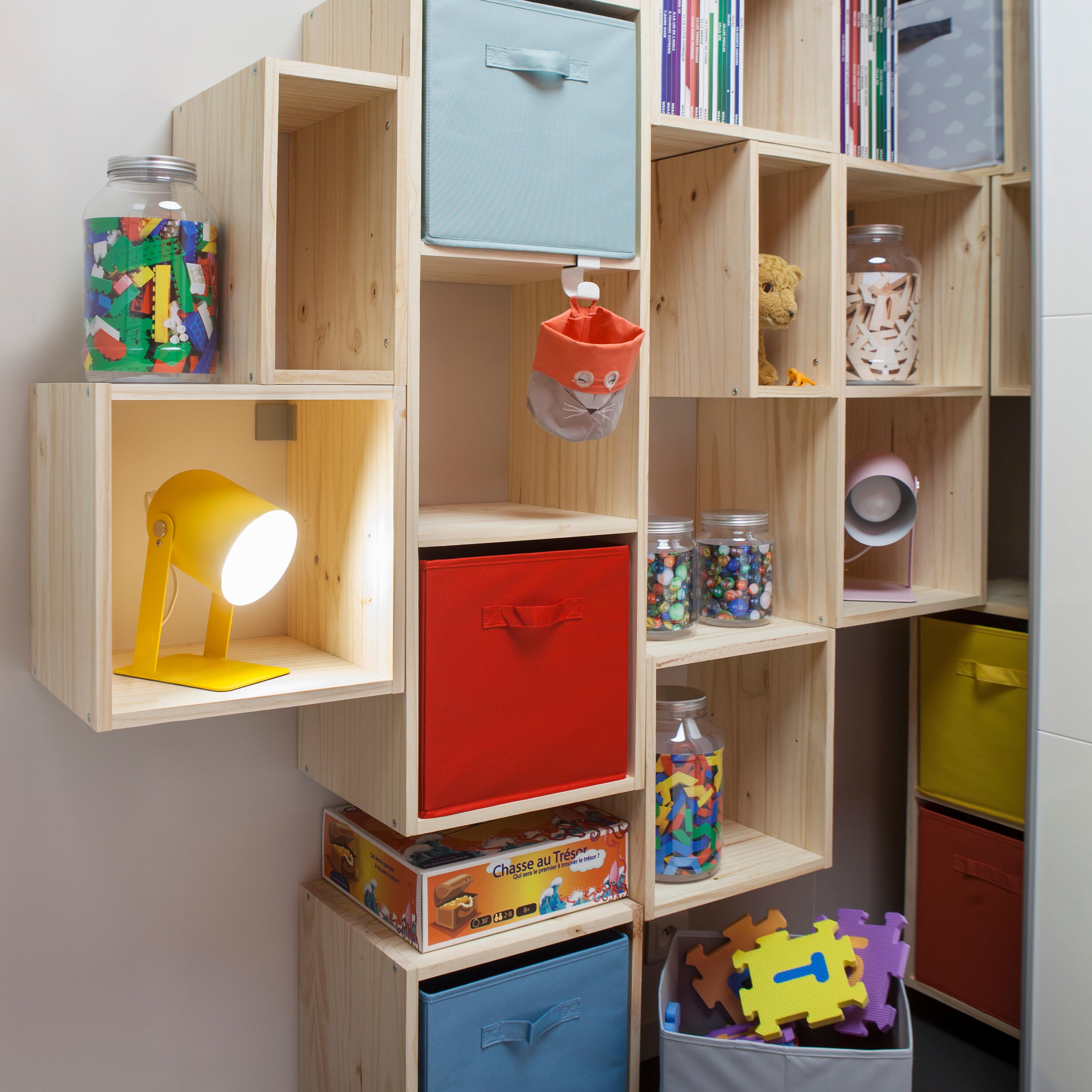 Mensola a muro 3 cubi Kub SPACEO rettangolare in legno L 36 x P 31.7 cm pino - 7