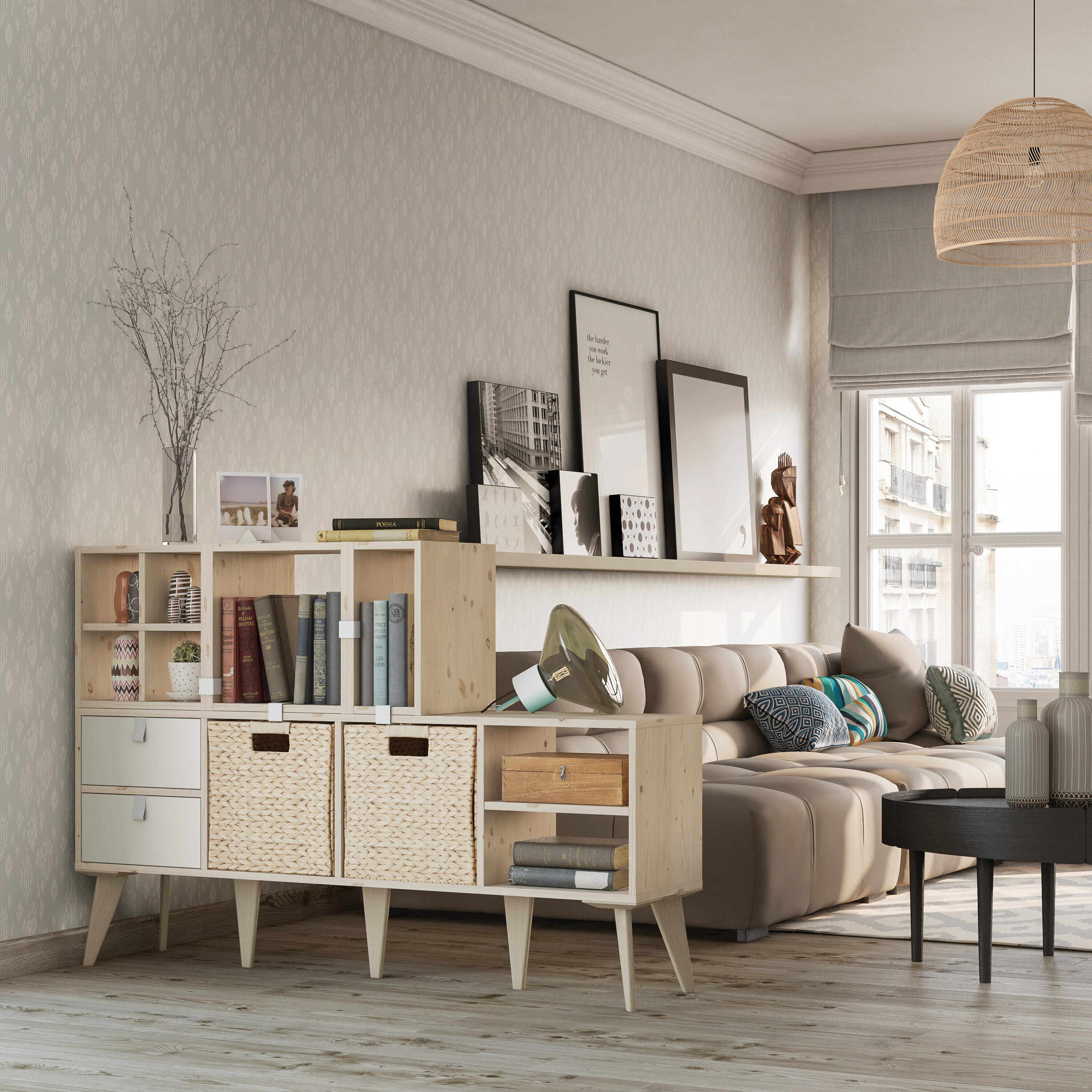 Etagère SPACEO Kub pin H.139.3 x L.36 cm x P.31.7 cm - 2