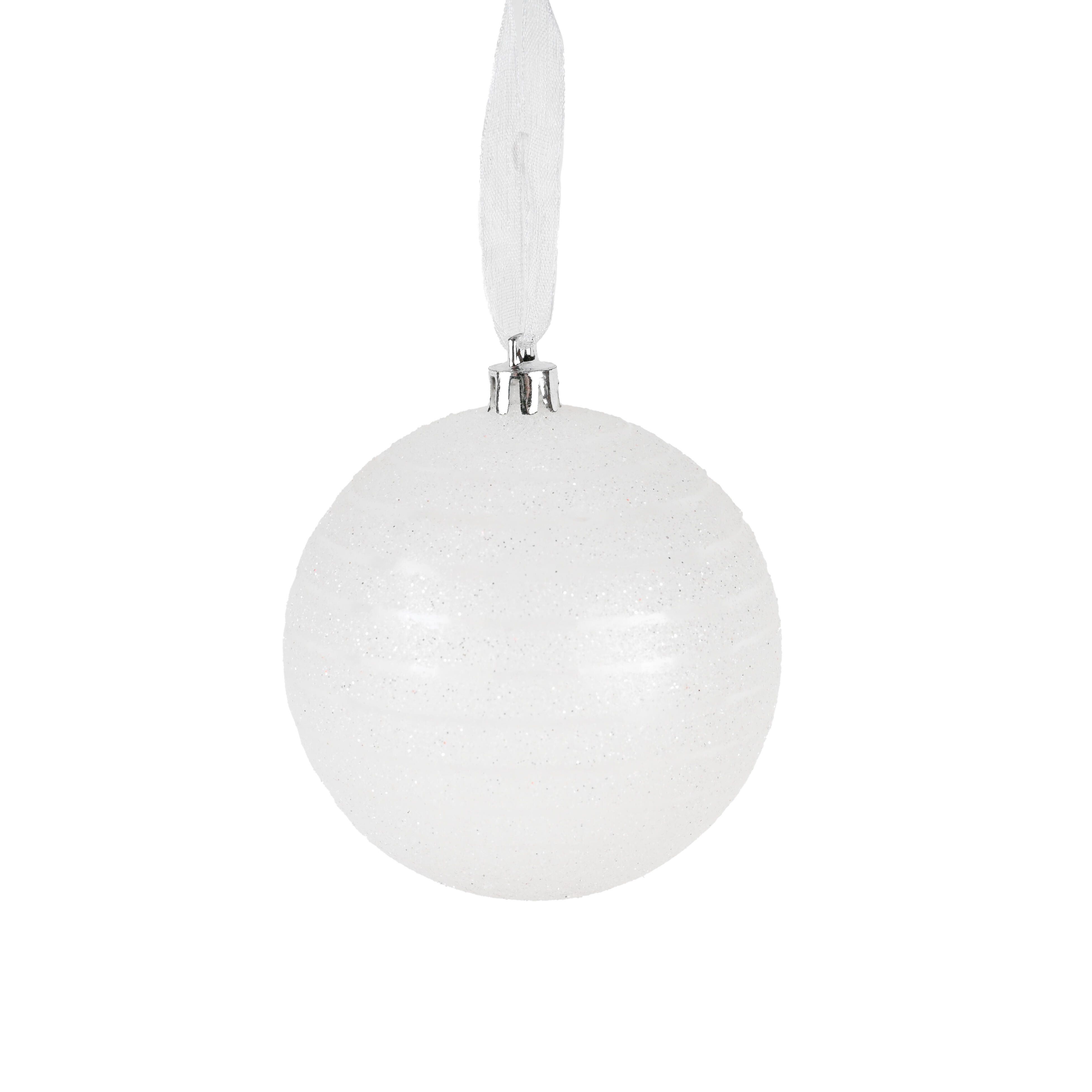 Bola navidad de plástico transparente gris de 8 cm
