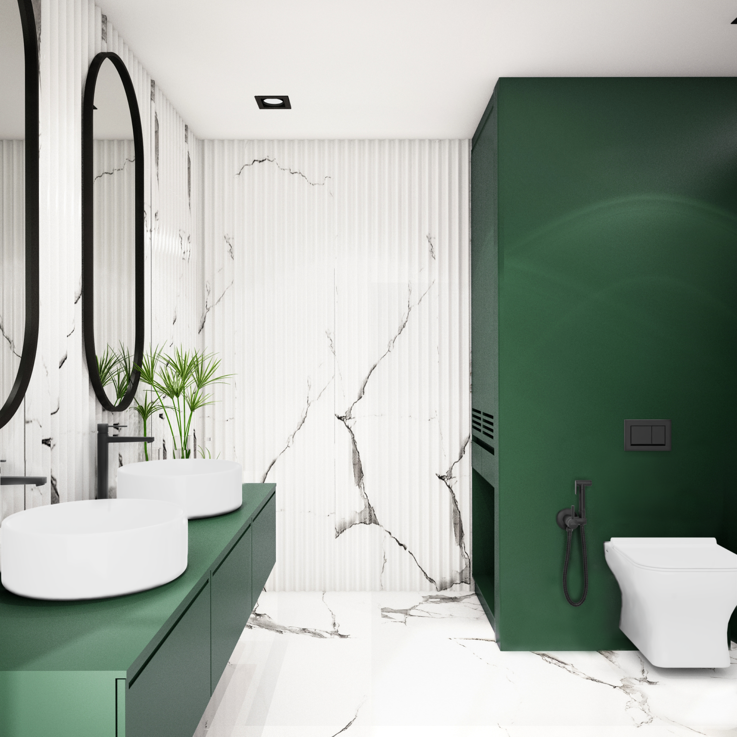 Bateria system podtynkowa bidetowa Trend Czarna Invena - 2