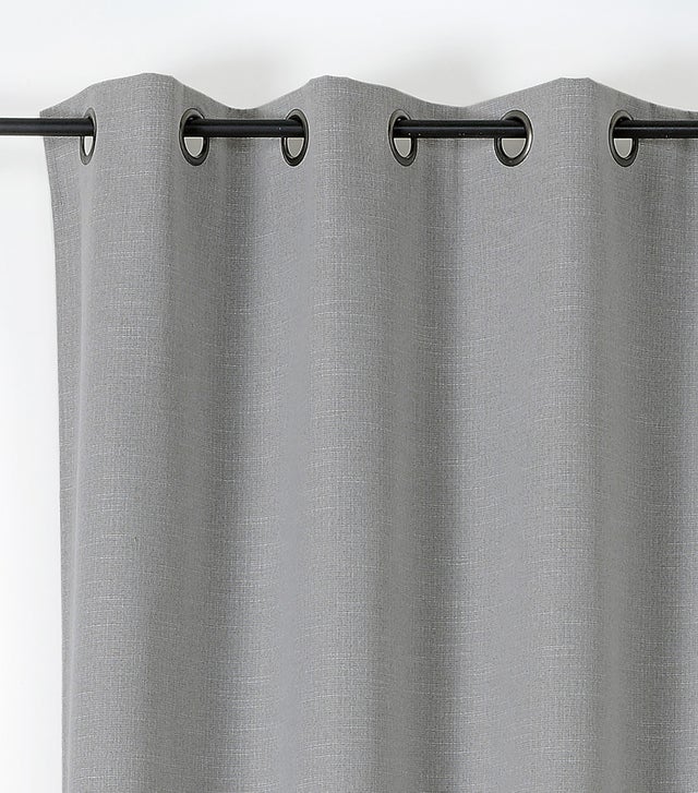 Rideau Occultant Thermique 150x250 Cm - 100% Polyester (230g/m²) - Œillets 4 Cm - Isolation Lumière Et Bruit - Gris Clair