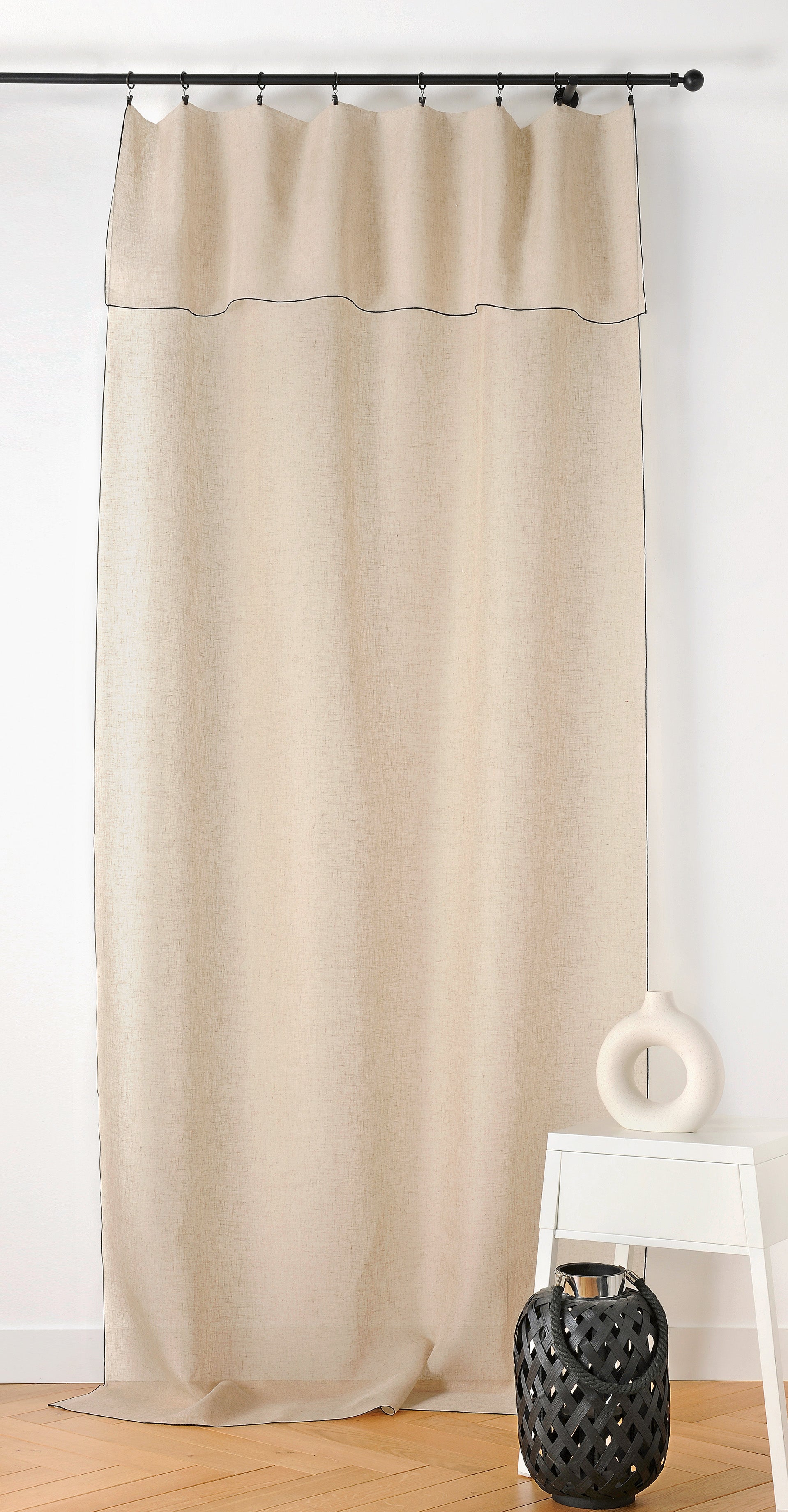 Voilage tamisant, Kaolin, beige H.295 x l.140 cm - 2
