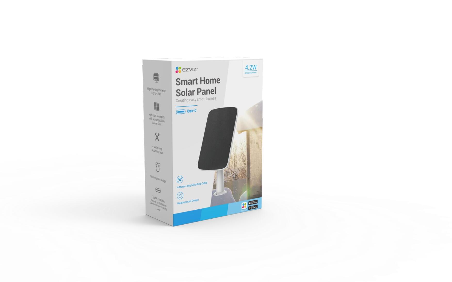 Panneau solaire modèle F avec ports de charge Type C, EZVIZ - 9