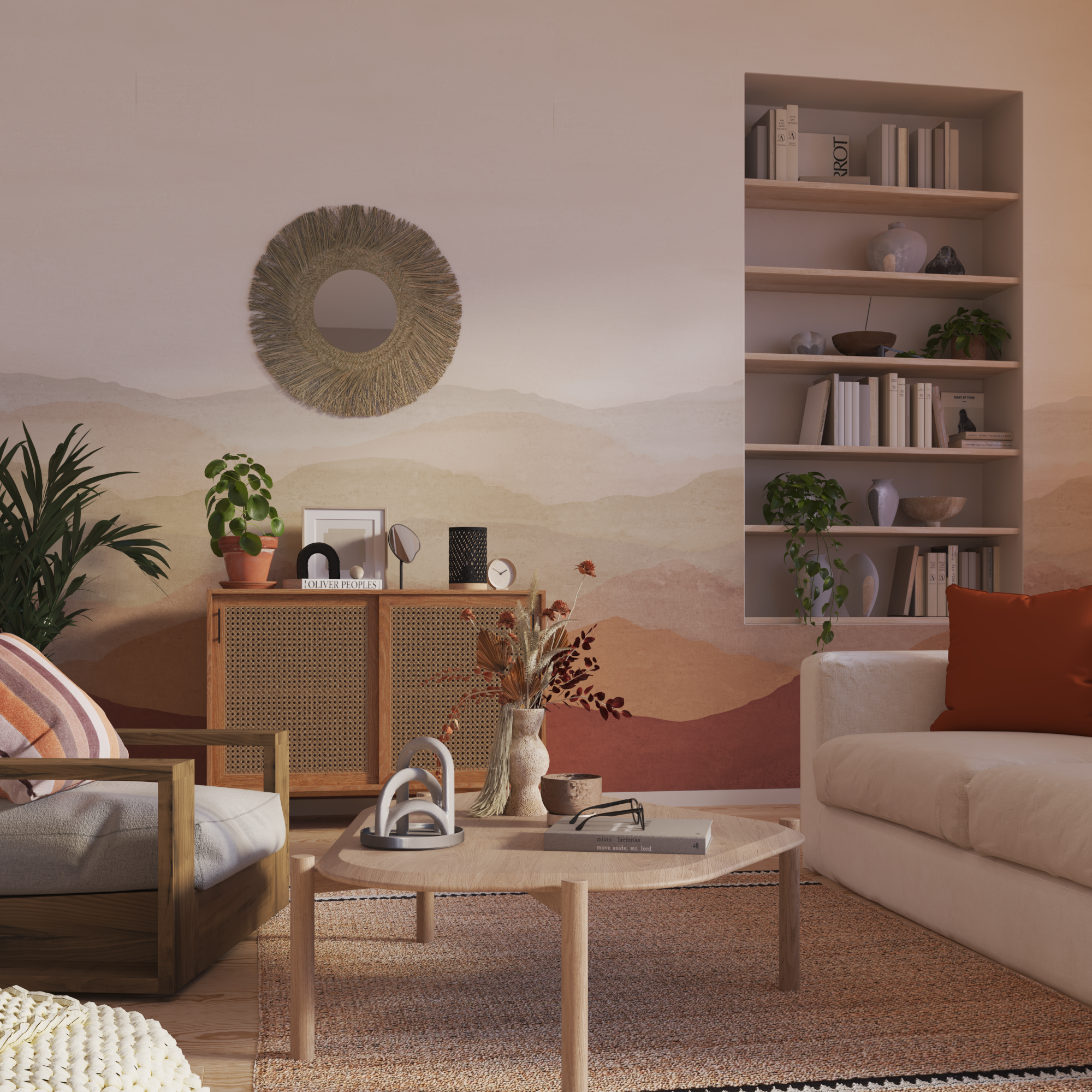 Papier peint panoramique Montagne Jura marron l.159 x H.280 cm - 5