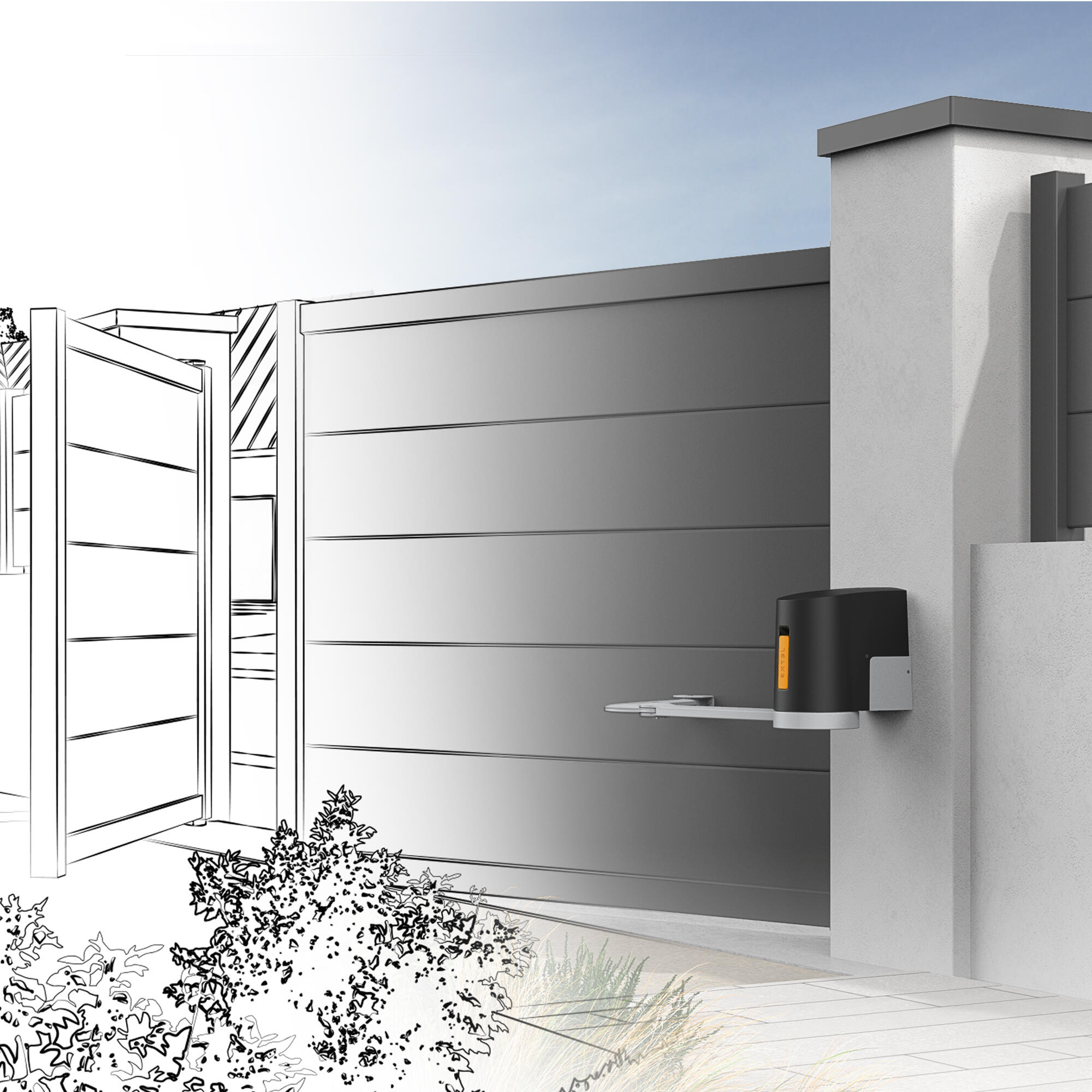 Motor para puerta de garaje batiente articulado EXTEL XB250 wifi - 3