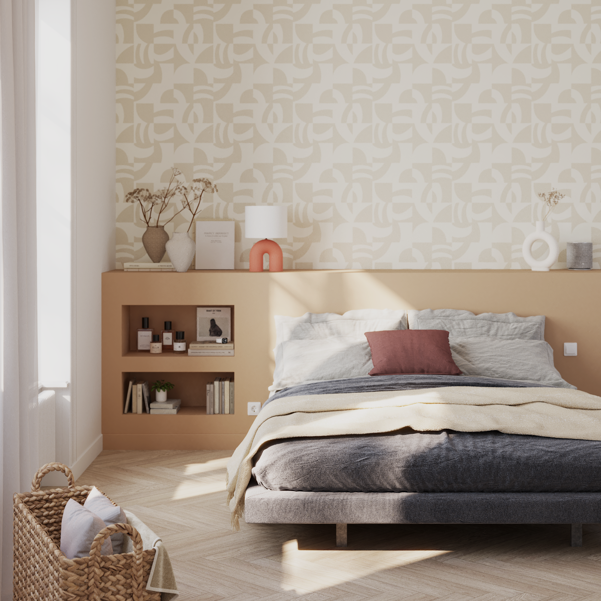 Candeeiro de mesa Inspire VASKA e27 d41cm 1 luz bege - 18