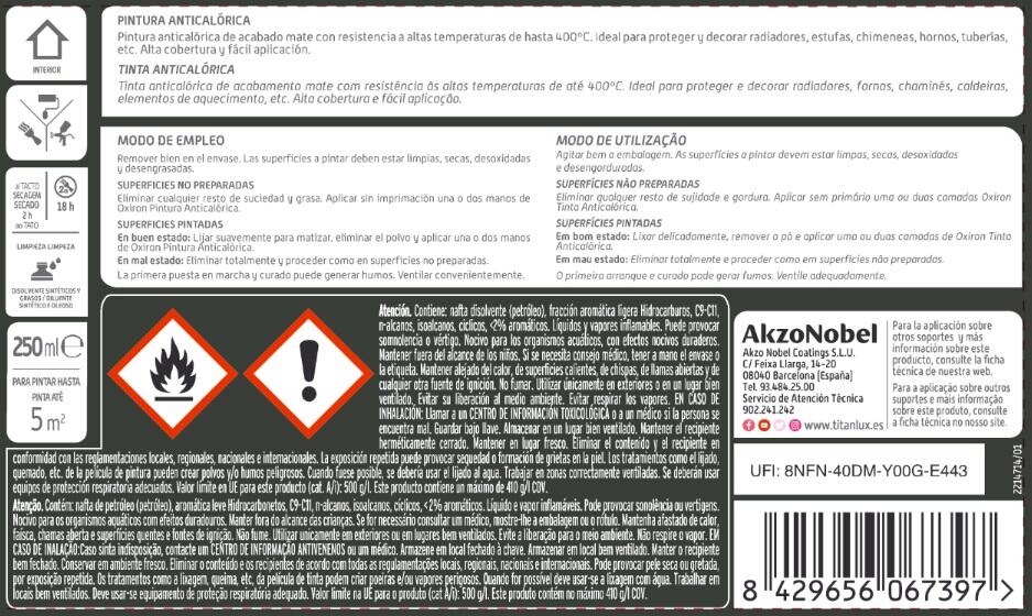 Transformador de oxido para metal e ferro Titan oxiron 250 ml - 2