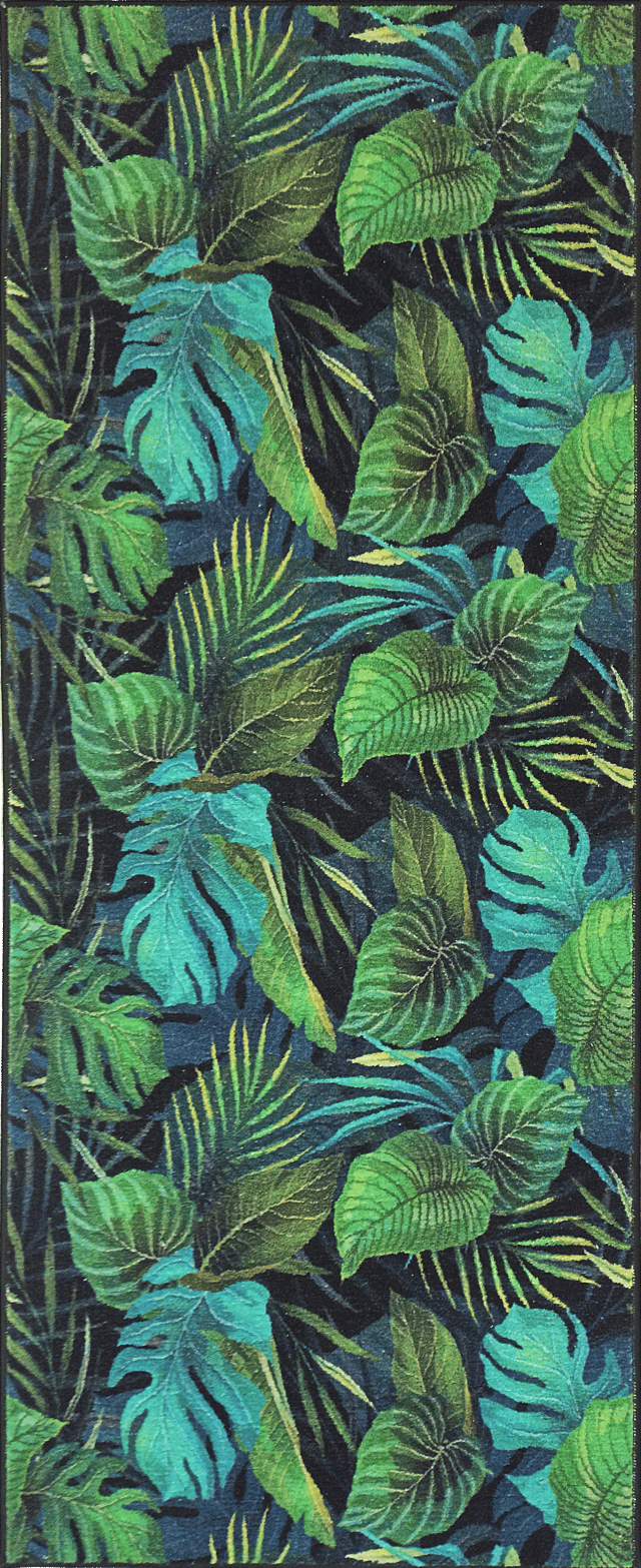 Chodnik dywanowy Green Monstera zielony 80 x 200 cm
