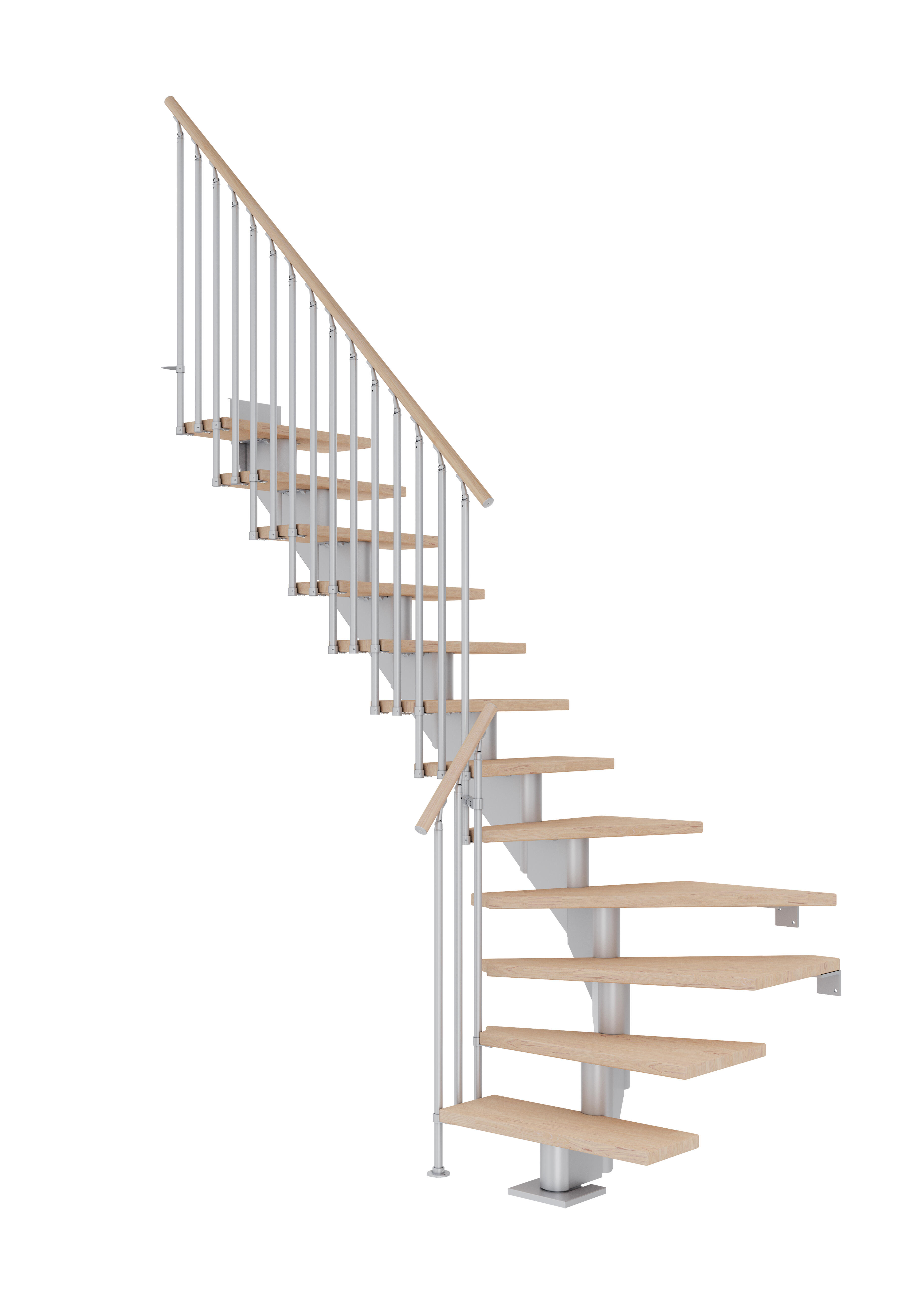 Marche d'escalier avec palier en Chêne massif qualité ébénisterie Standard