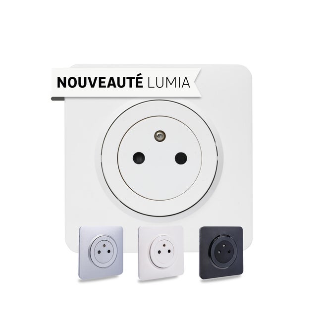 Prise avec terre affleurante complet Lumia, LEXMAN blanc