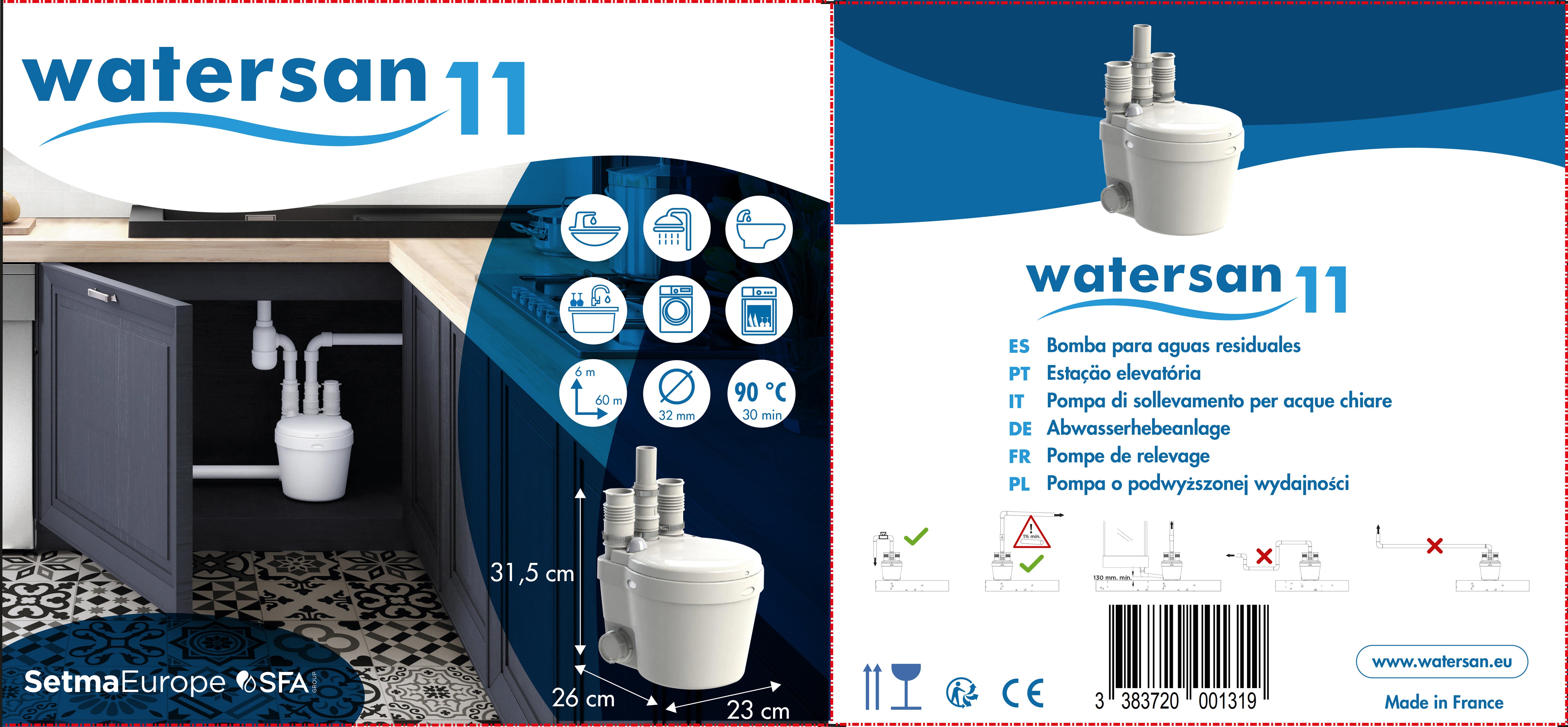 Bomba de aguas grises compacta Watersan 11 - 6