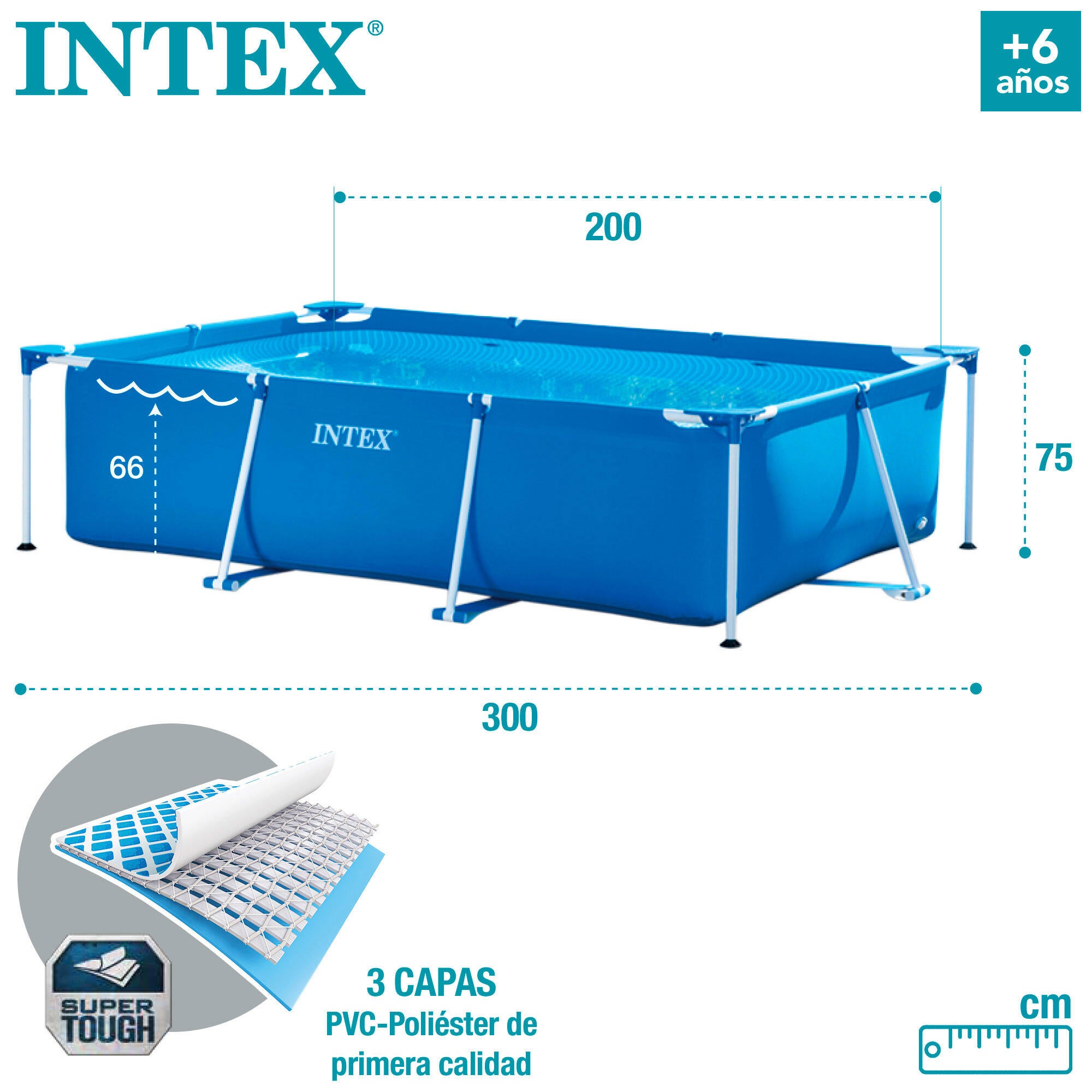 Piscina tubular retangular 3x2x0,75 m Intex - 9