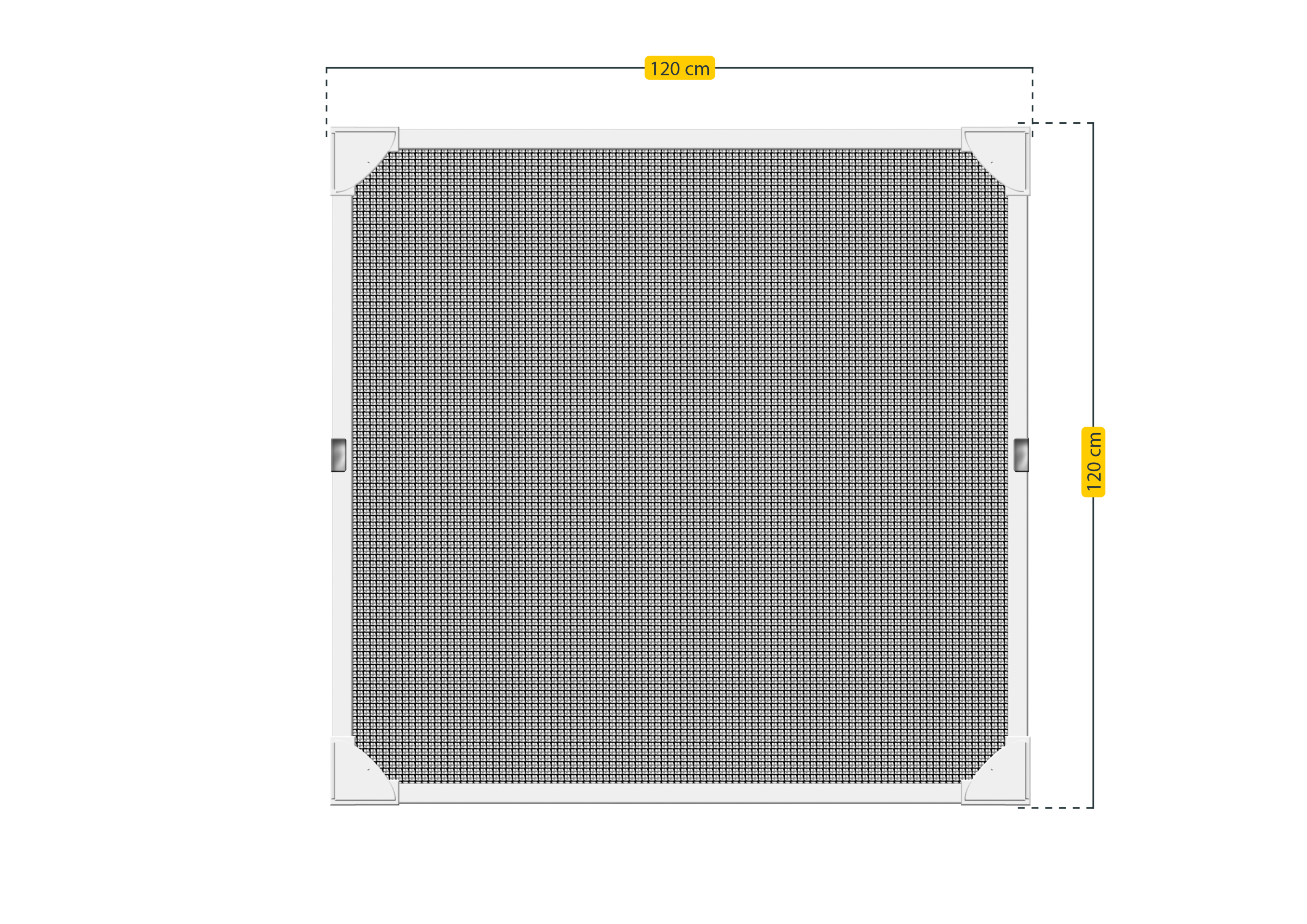 Mosquitera fija 120x120cm flexible magnética de pvc blanco recortable para ventana tela fibra de vidrio negra - 3