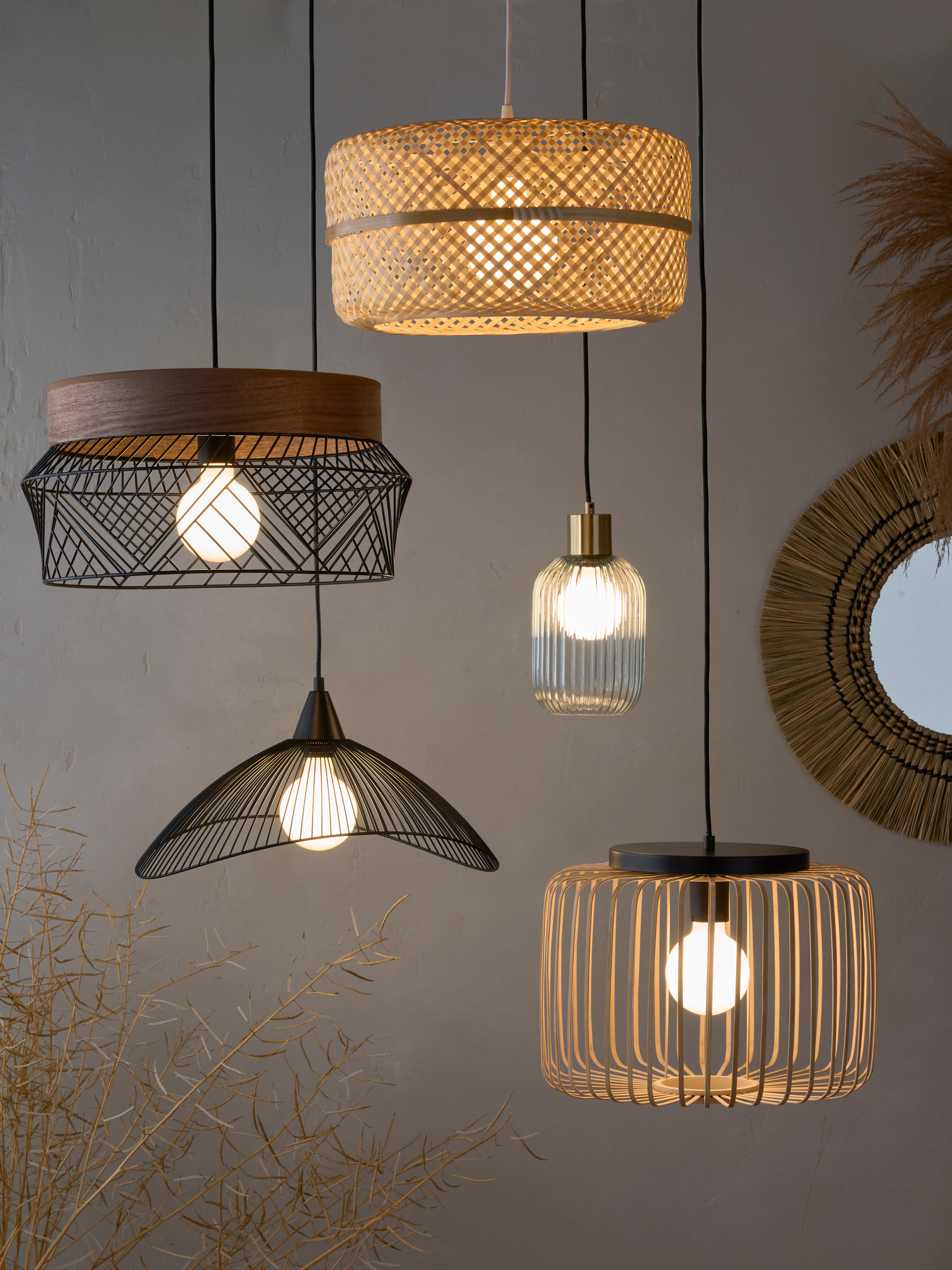 Candeeiro de teto suspenso DIPSY 1 luz E27 D14cm vidro inspire - 16