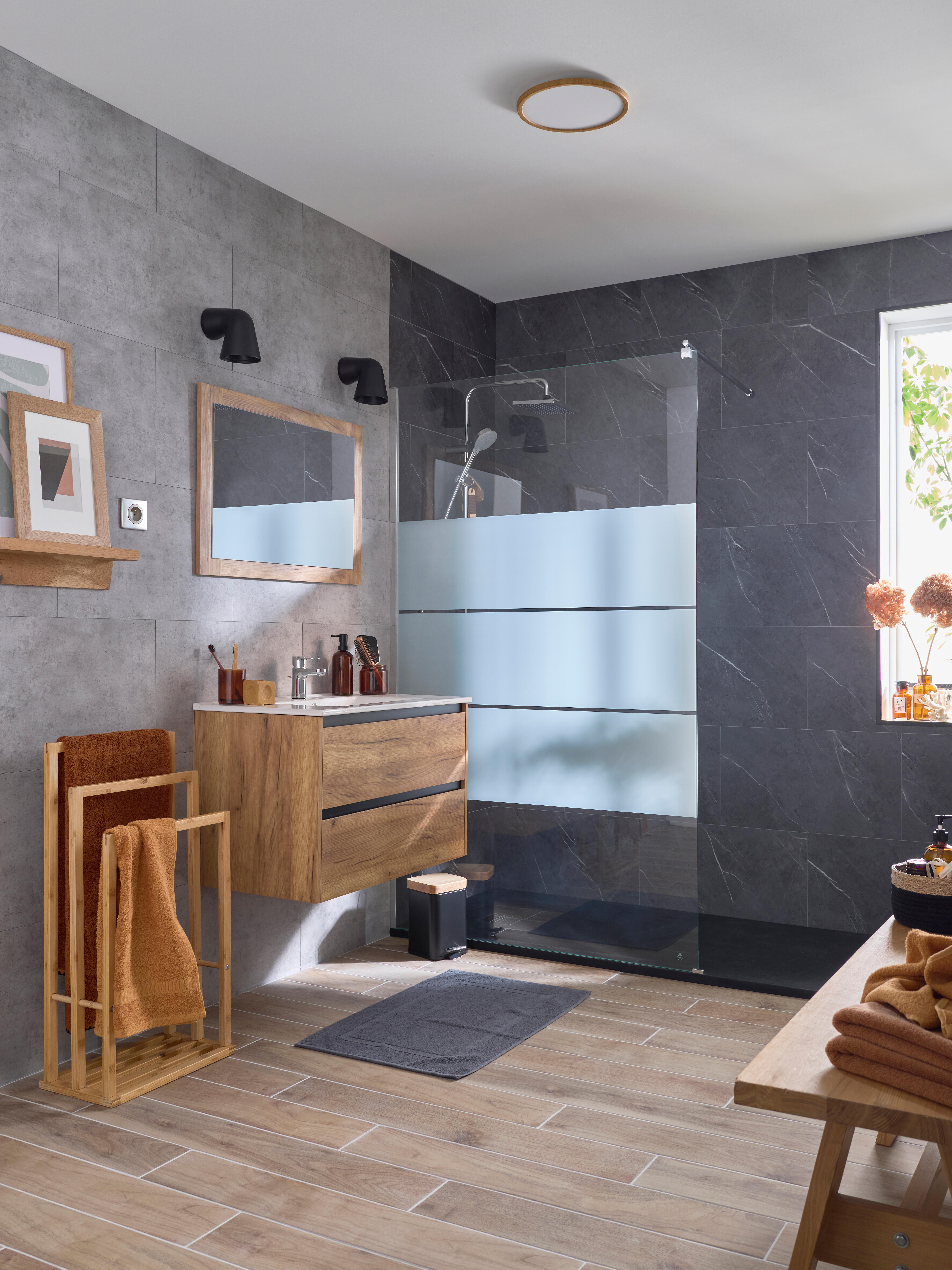 Dalle murale PVC gris clair Chicago DUMAWALL, L.65 x l.37.5 cm x Ep.5 mm - 2