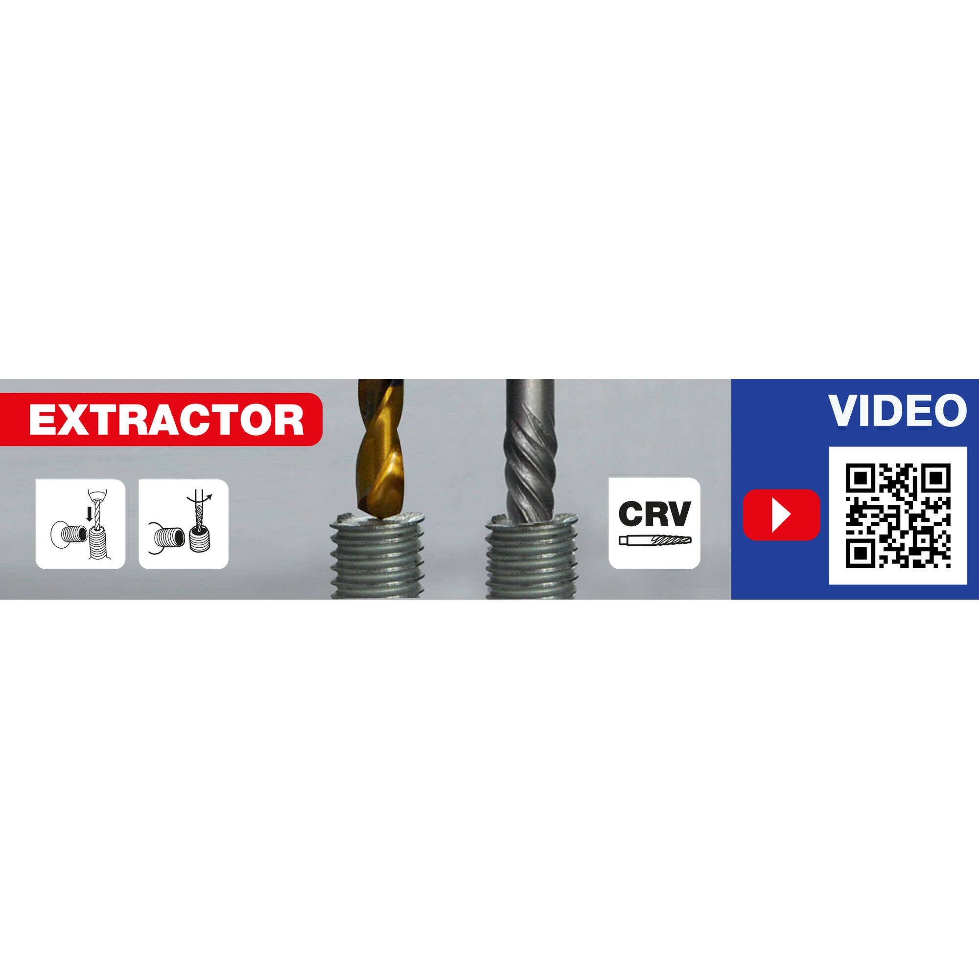 Coffret de 10 extracteurs de goujons cassés métal HSS, Diam.2.5 à 8 mm TIVOLY - 4