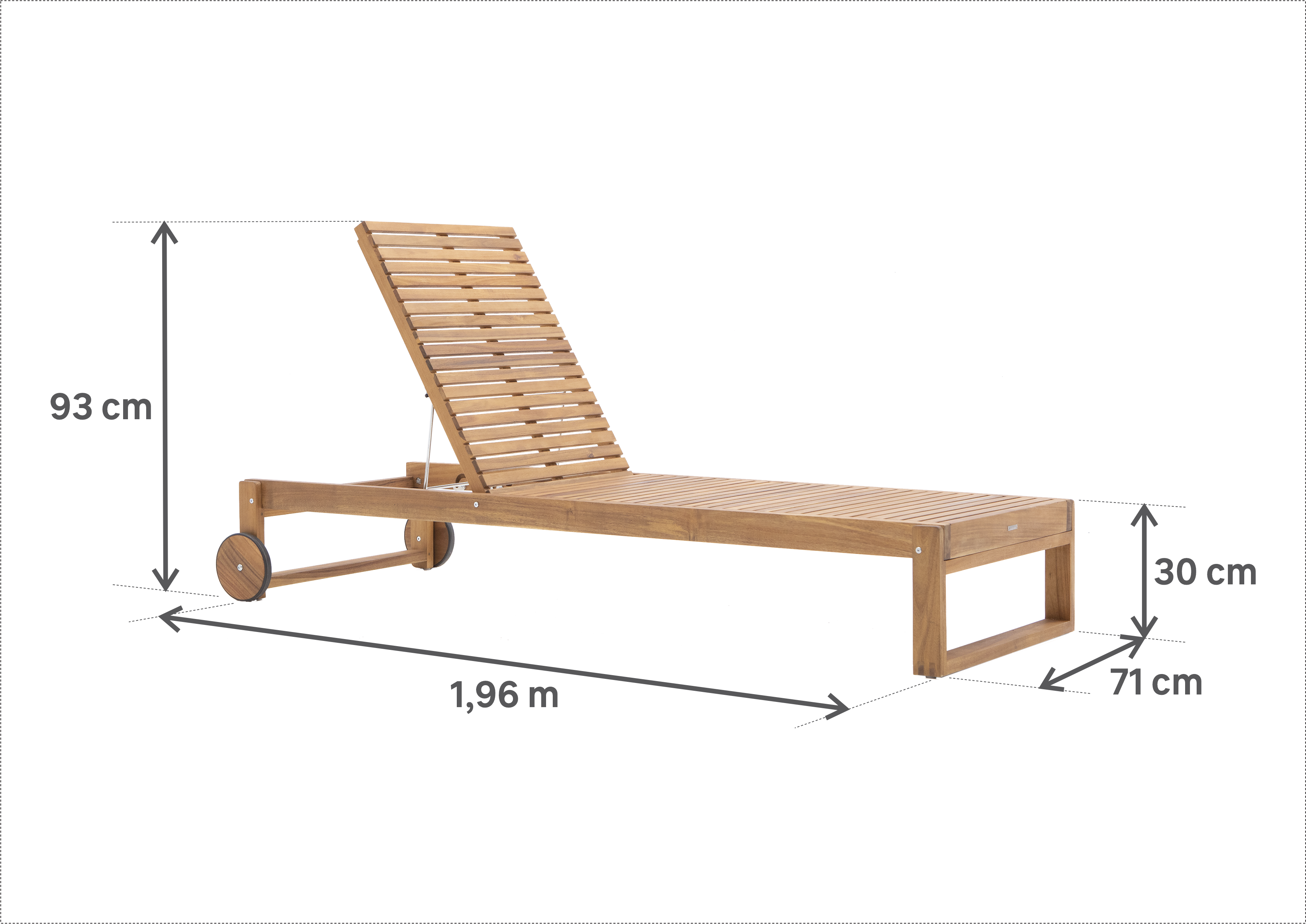 Bain de soleil en acacia Solaris II NATERIAL - 5