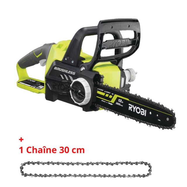 Tronçonneuse sur batterie RYOBI Ocs1830-0c 18 V, guide de 30 cm