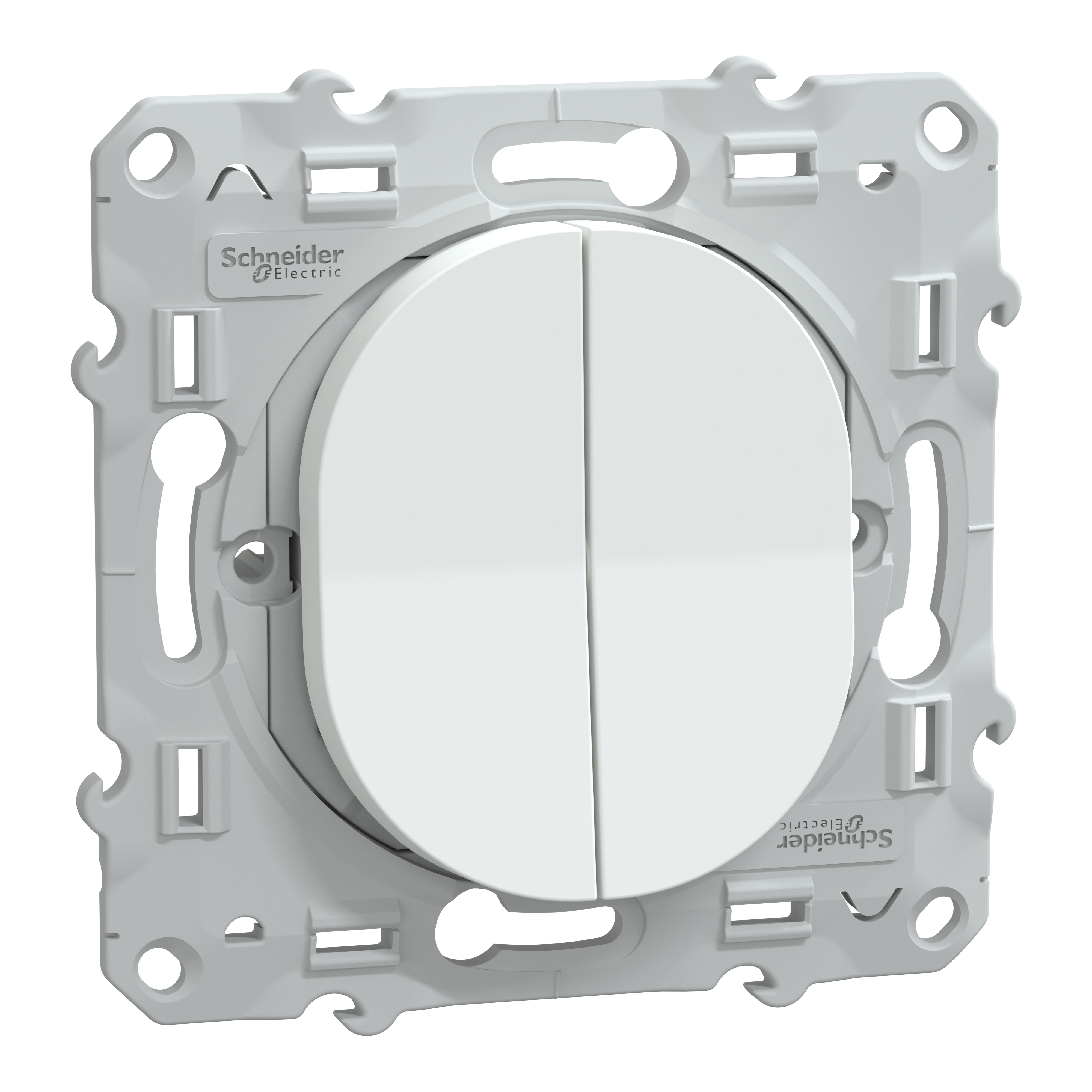 Double interrupteur va-et-vient à assembler Ovalis, SCHNEIDER ELECTRIC, blanc - 10