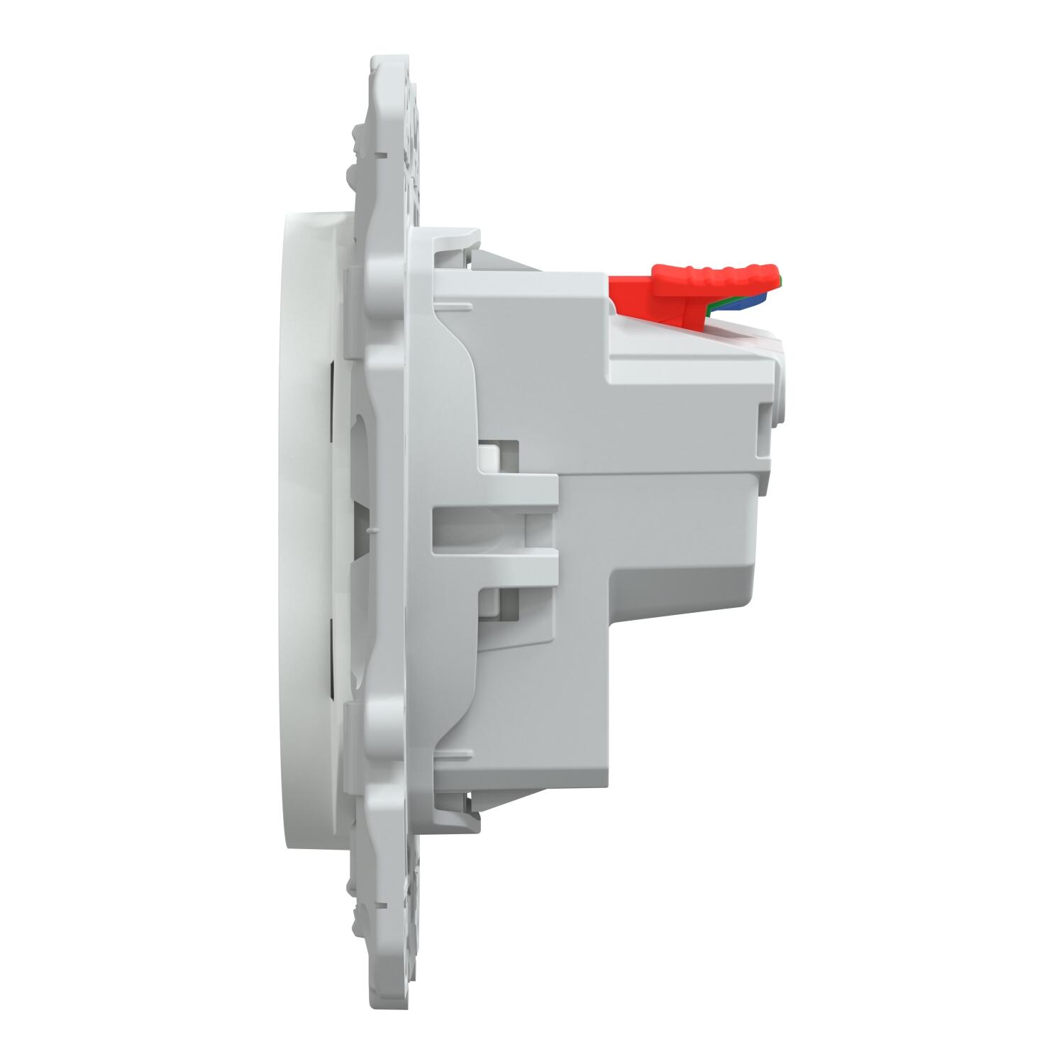 Prise avec terre affleurante à assembler Ovalis, SCHNEIDER ELECTRIC, blanc - 5