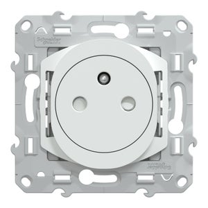 Prise avec terre affleurante à assembler Ovalis, SCHNEIDER ELECTRIC, blanc