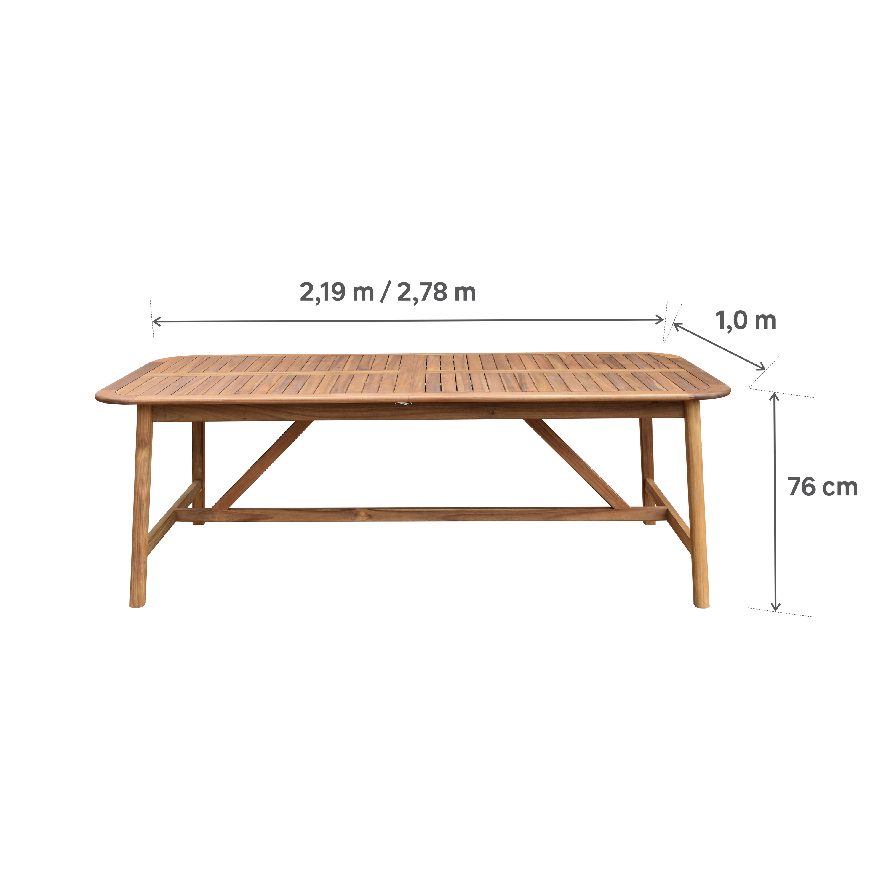 Table repas rectangulaire extensible 8 personnes en acacia Oasis NATERIAL - 8
