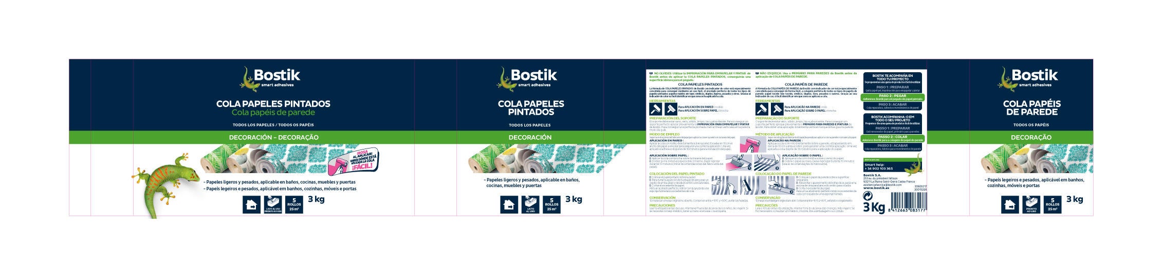 Cola papel pintado rosa 3 kg - 2