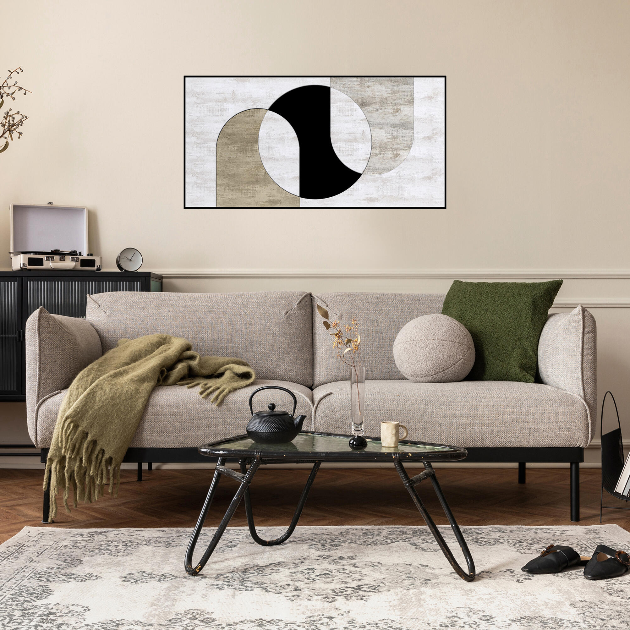 Cuadro enmarcado decoline geo círculo 112 cm x 62 cm