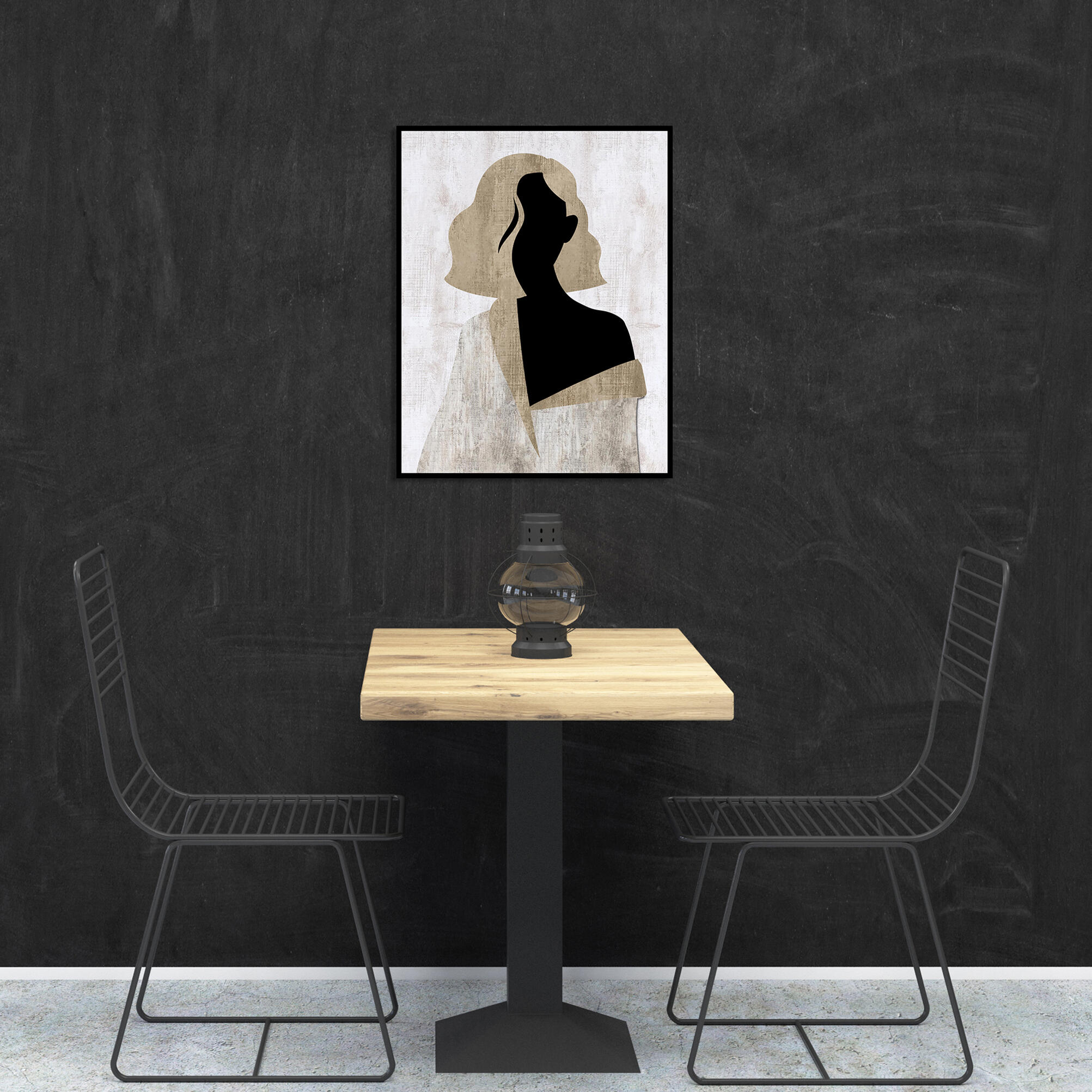 Cuadro enmarcado decoline mujer frente 42 cm x 52 cm