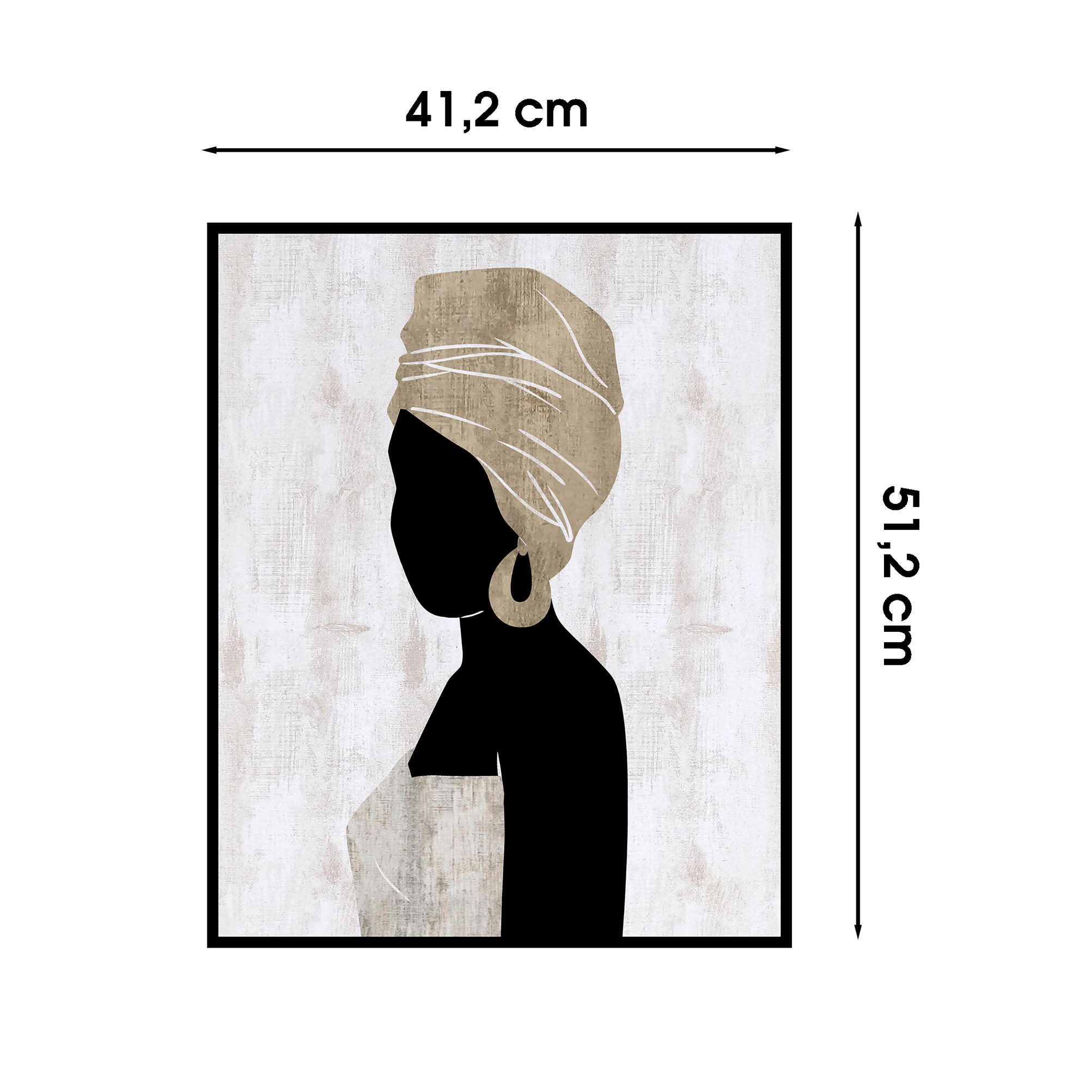 Cuadro enmarcado Decoline Mujer perfil 42 cm x 52 cm - 4