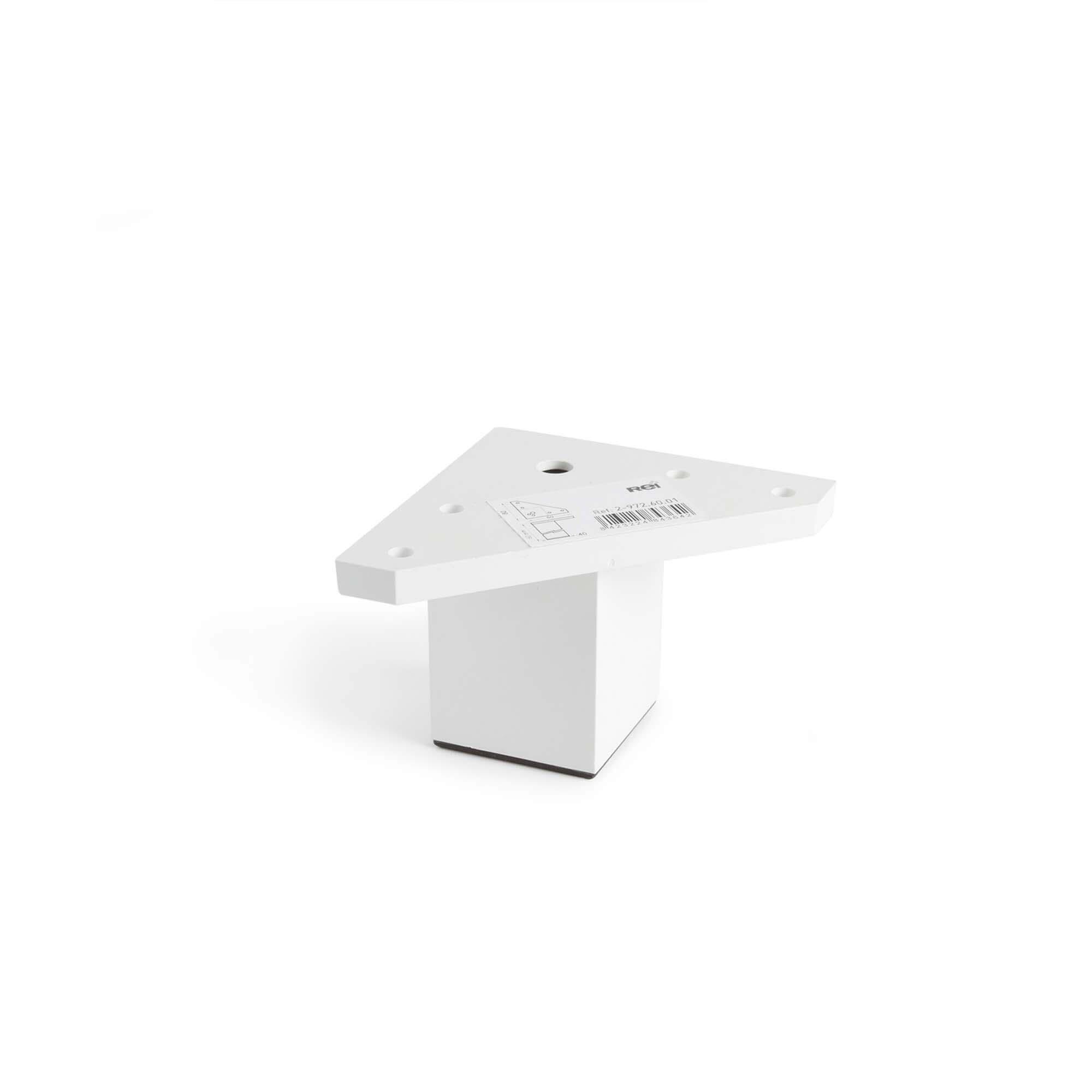 Pé quadrado para esquina abs 4,2x4,2x6 cm branco - 2