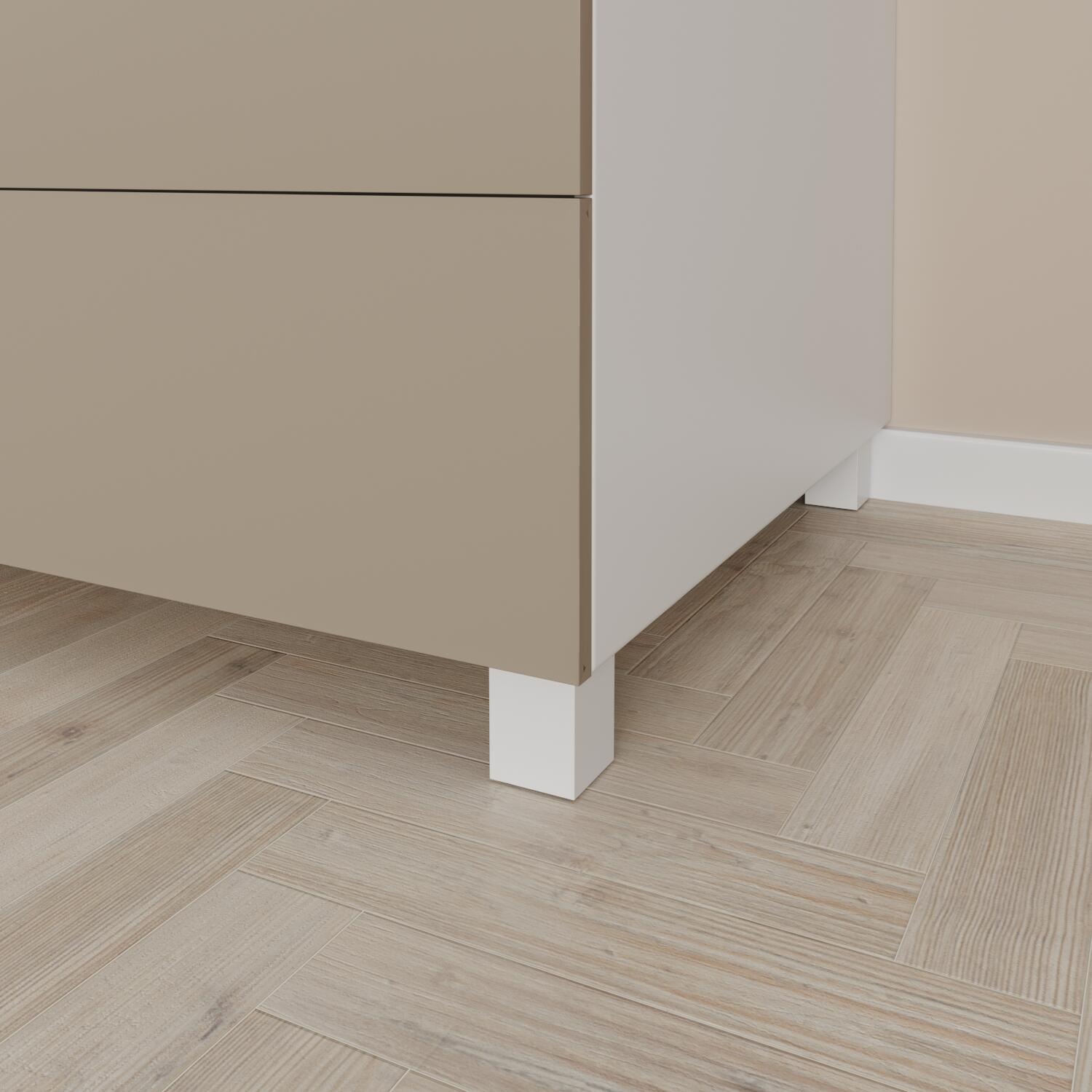 Pé quadrado para esquina abs 4,2x4,2x6 cm branco - 4