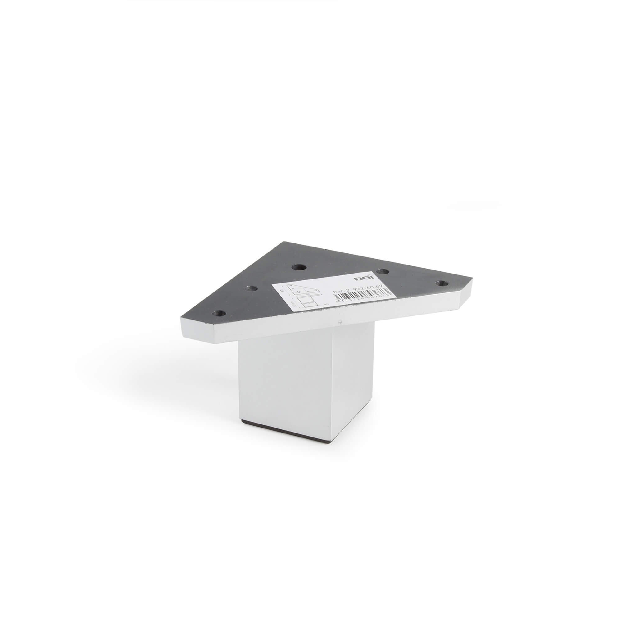 Pé quadrado abs cromado 6 cm mate - 2