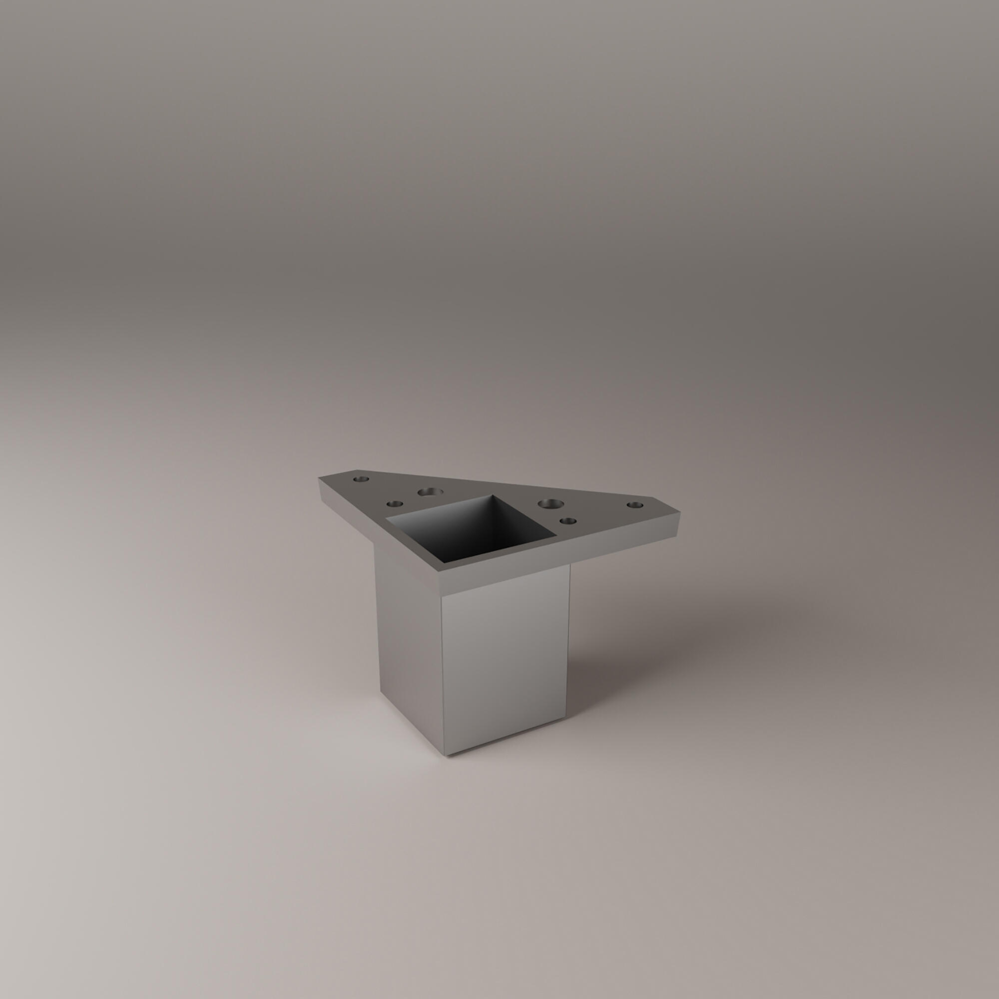 Pé quadrado abs cromado 6 cm mate - 3