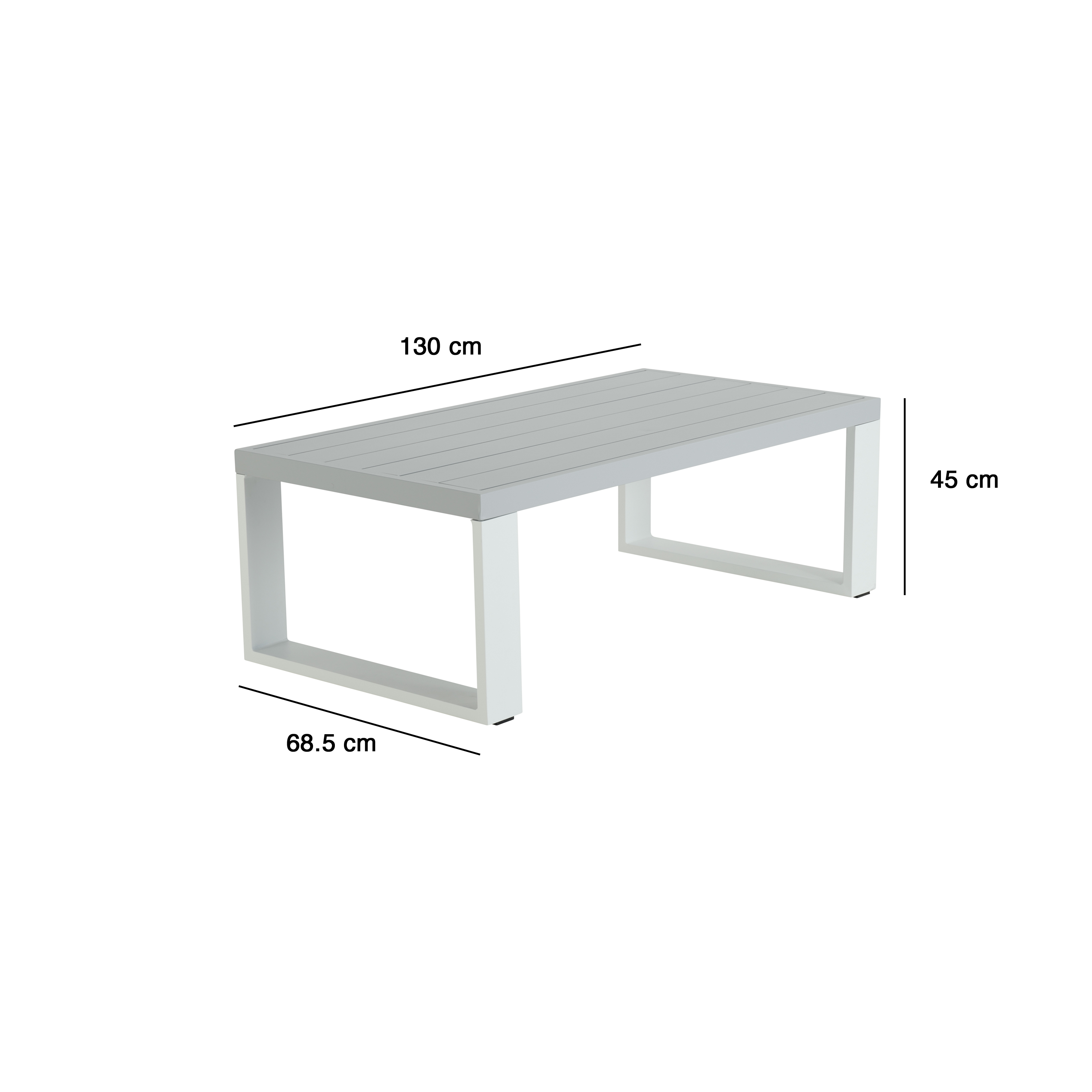 Table basse en aluminium blanc Athena NATERIAL - 3