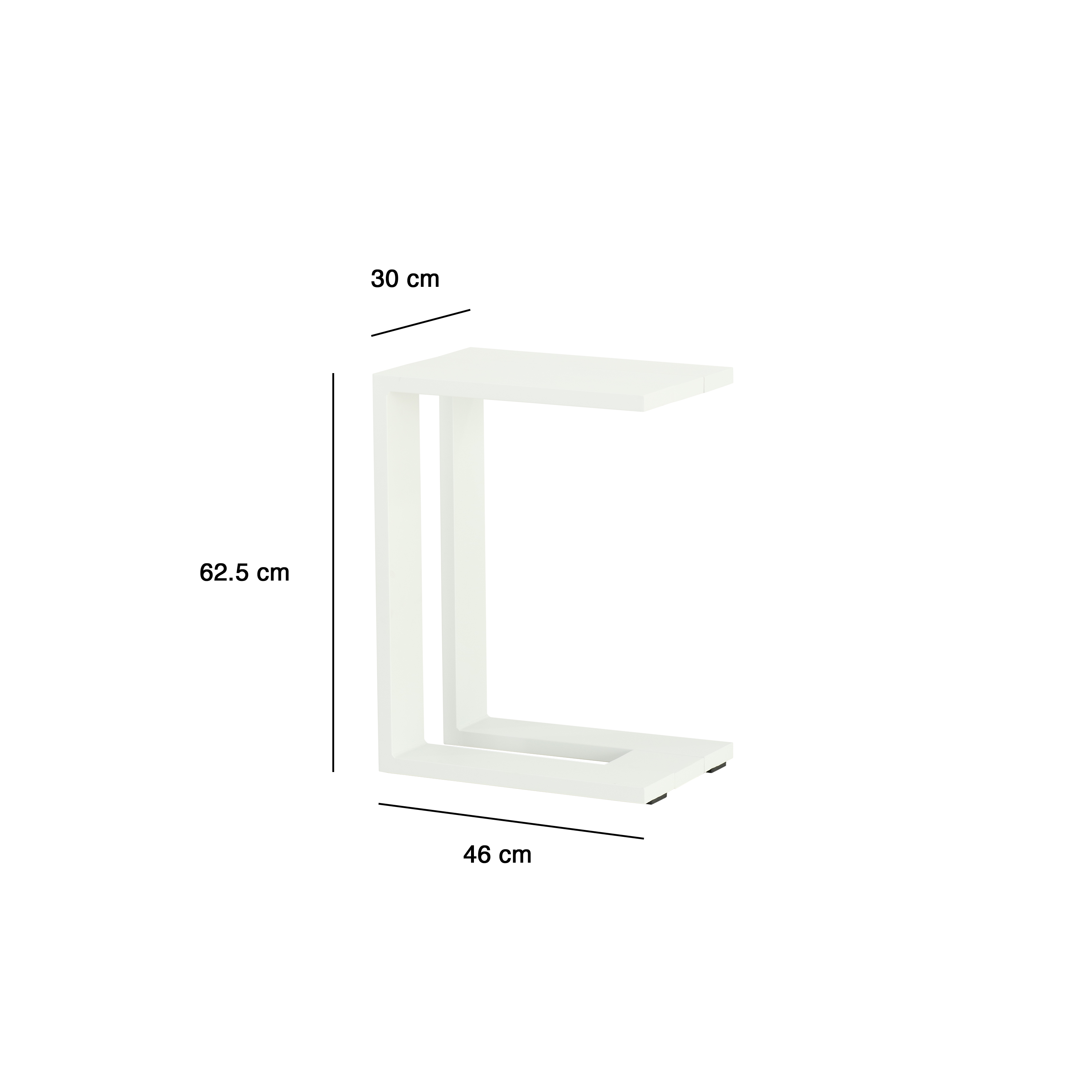 Table bout de canapé en aluminium blanc Athena NATERIAL - 5