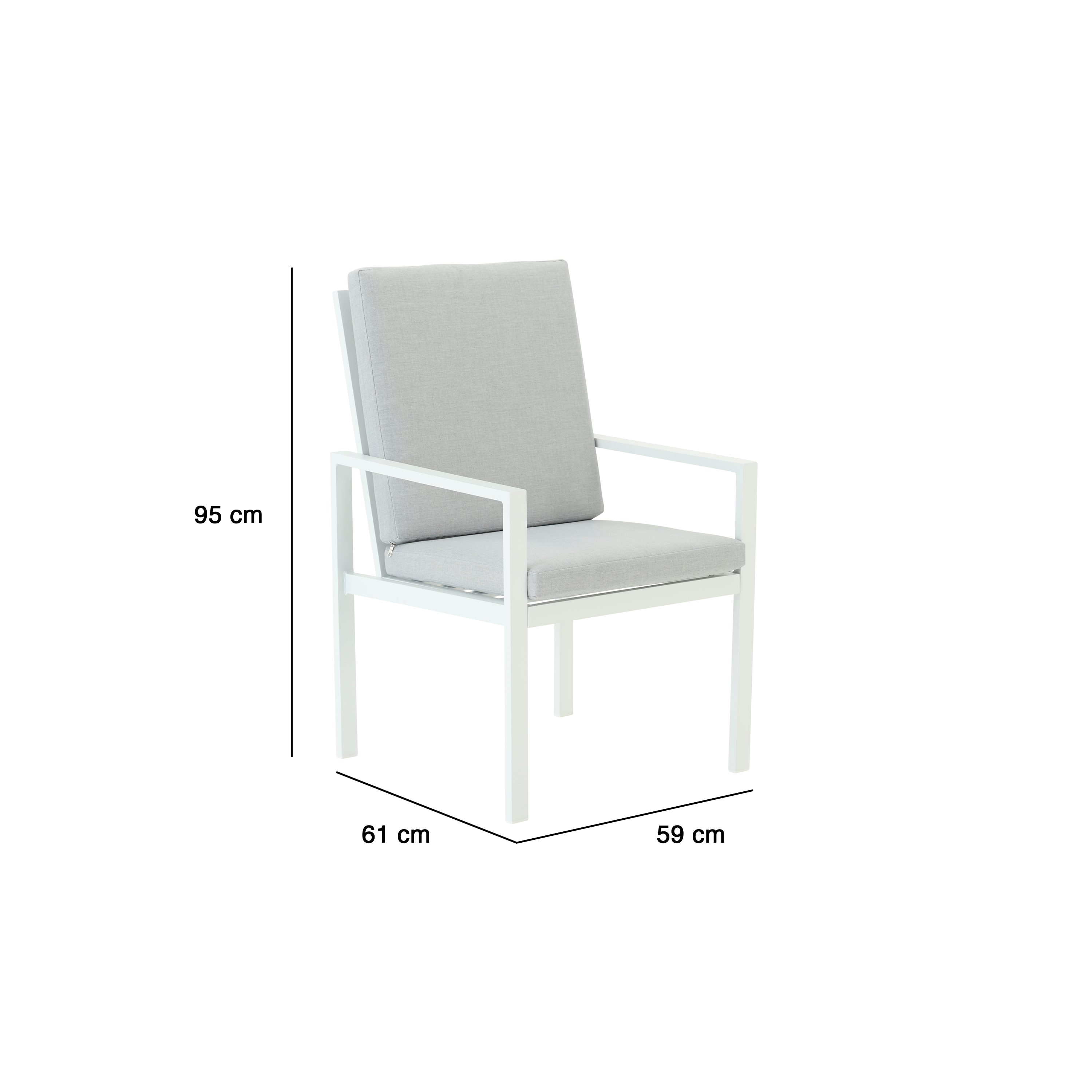 Poltrona de jardim com almofada branca Naterial Athena - 3