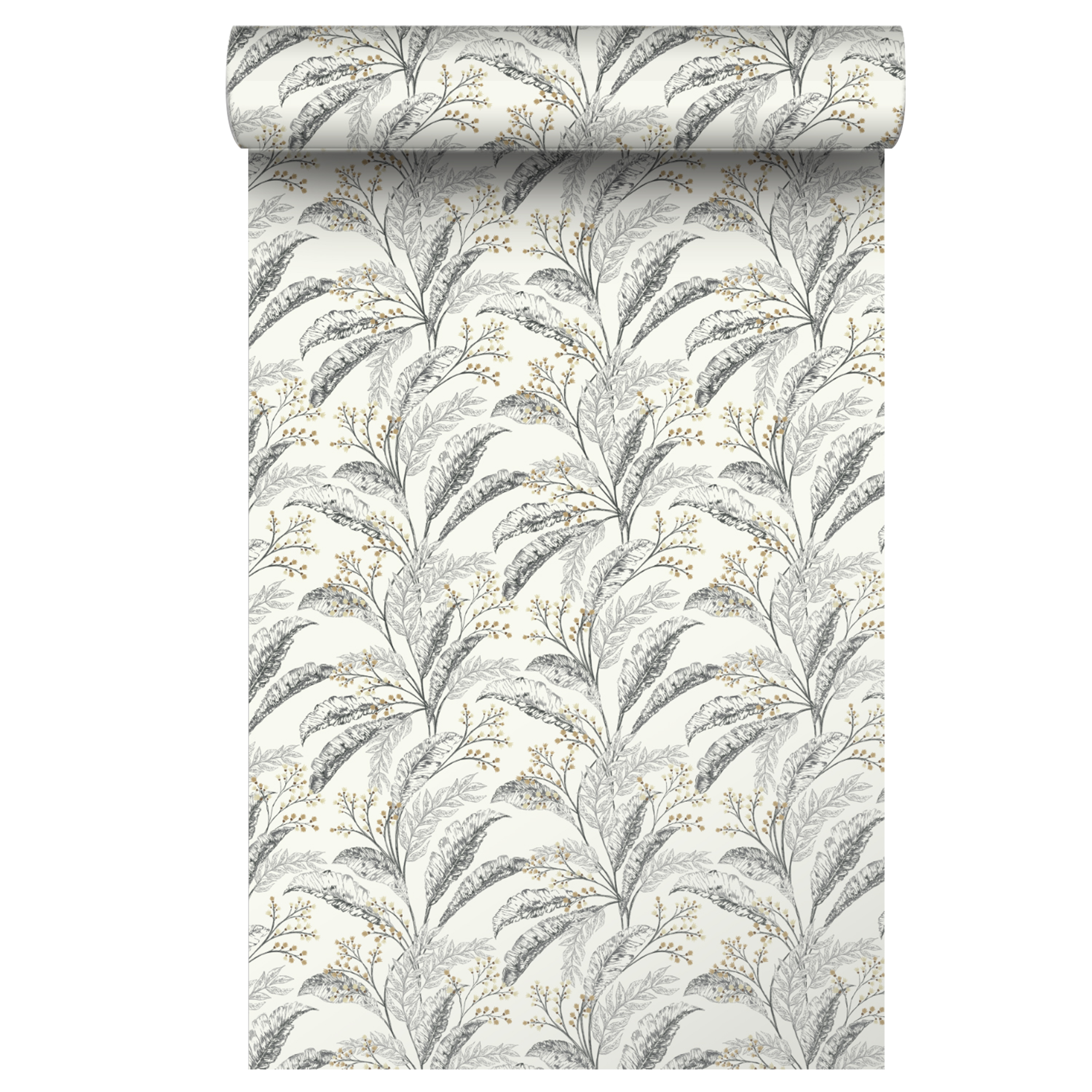 Papel pintado vinilo aplicación cola en pared Floral vegetal Nava beige  INSPIRE 53cmx10.05m lavable - 6